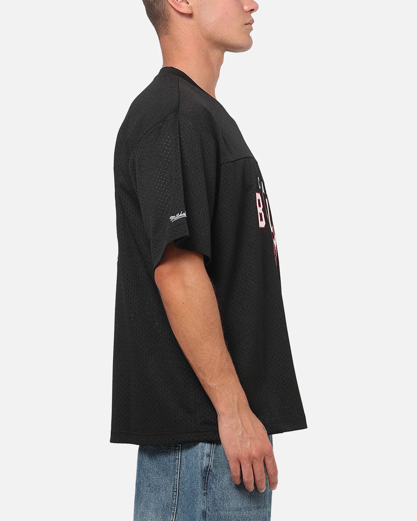 Mitchell & Ness Chicago Bulls Basketball Mesh T-Shirt Black - Image 5