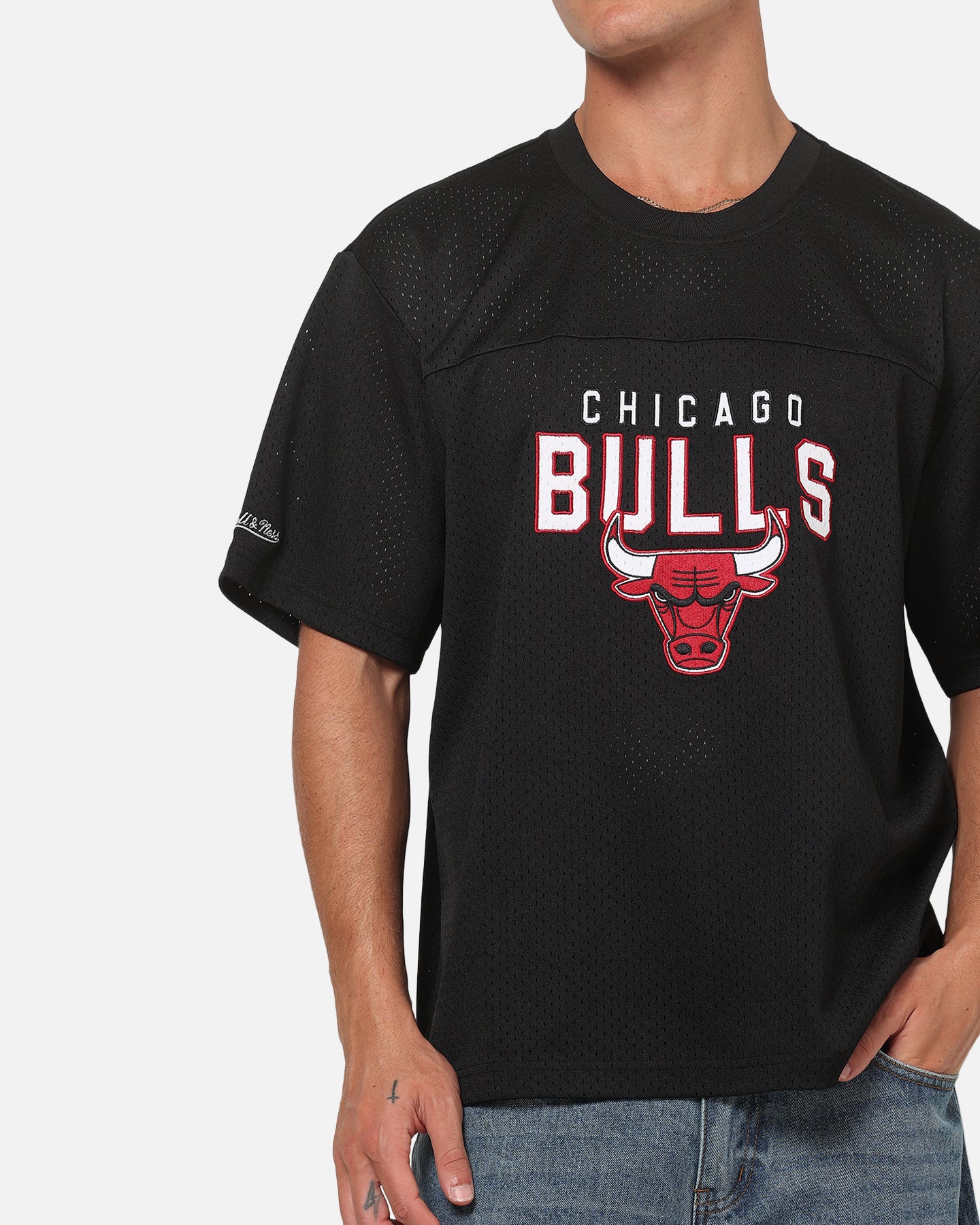 Mitchell & Ness Chicago Bulls Basketball Mesh T-Shirt Black - Image 7