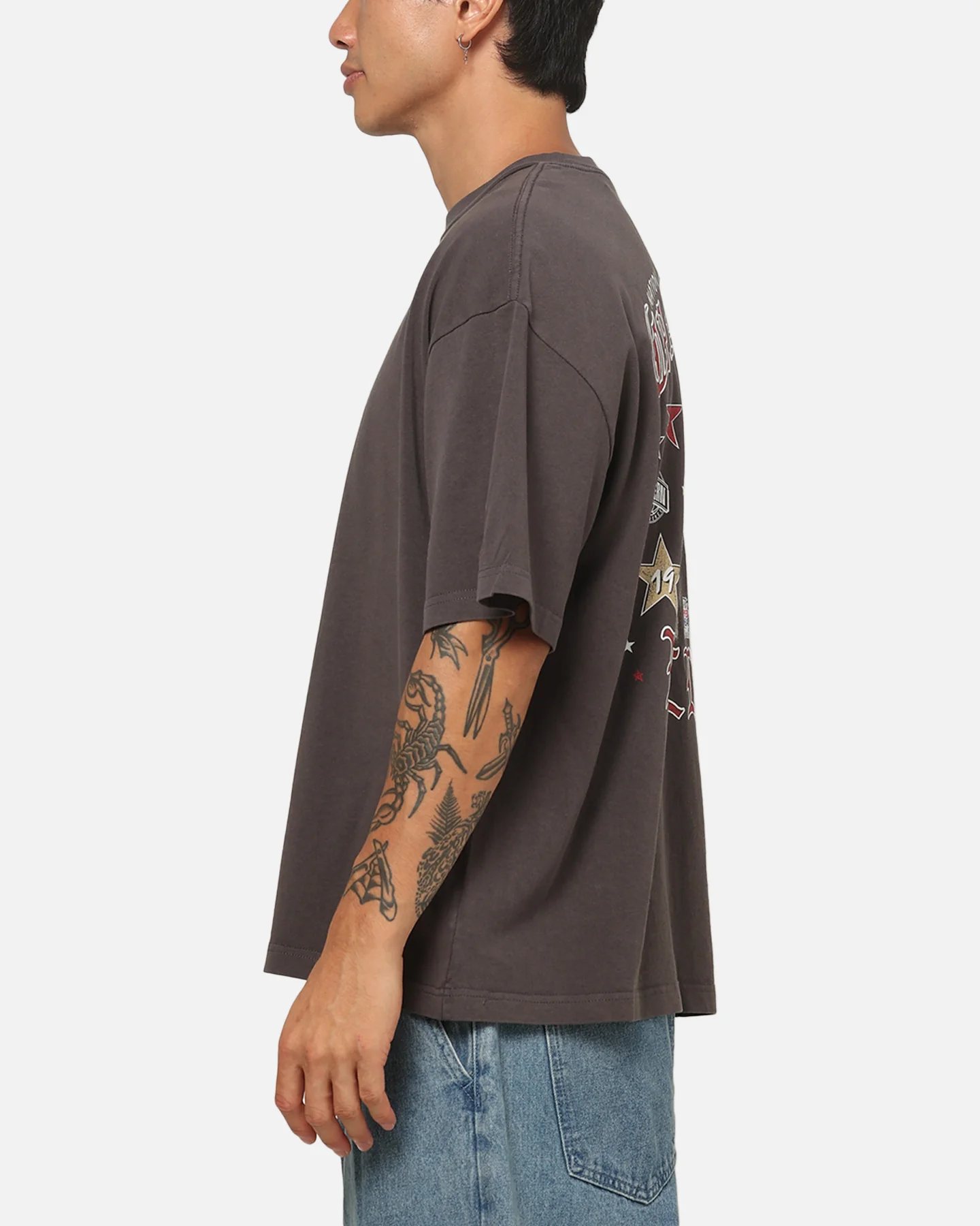 Mitchell & Ness Chicago Bulls Blackletter Champs Box T-Shirt Slate - Image 6