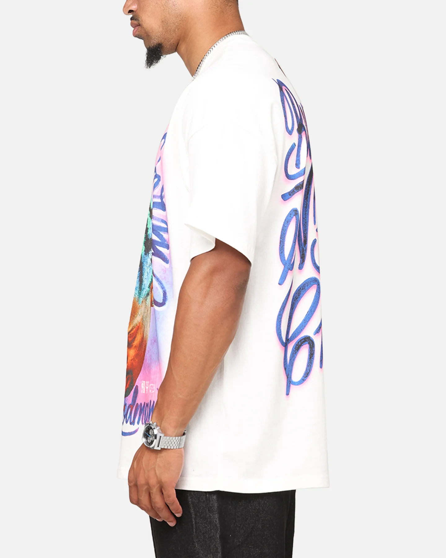 Mitchell & Ness Chicago Bulls Dennis Rodman Airbrushed T-Shirt Vintage White - Image 6