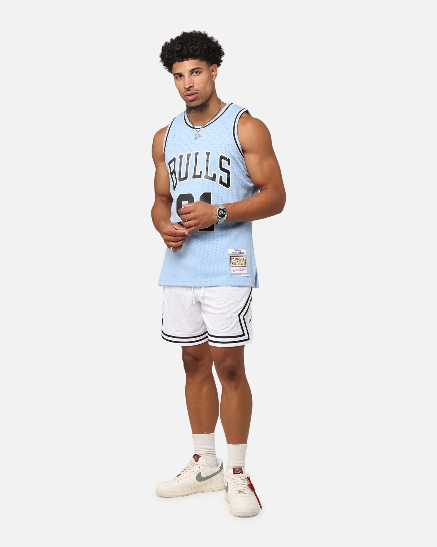 Mitchell & Ness Chicago Bulls Dennis Rodman 'Vapor Blue' Jersey Light Blue - Image 3