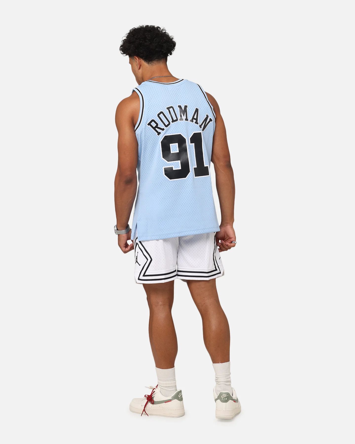 Mitchell & Ness Chicago Bulls Dennis Rodman 'Vapor Blue' Jersey Light Blue - Image 4