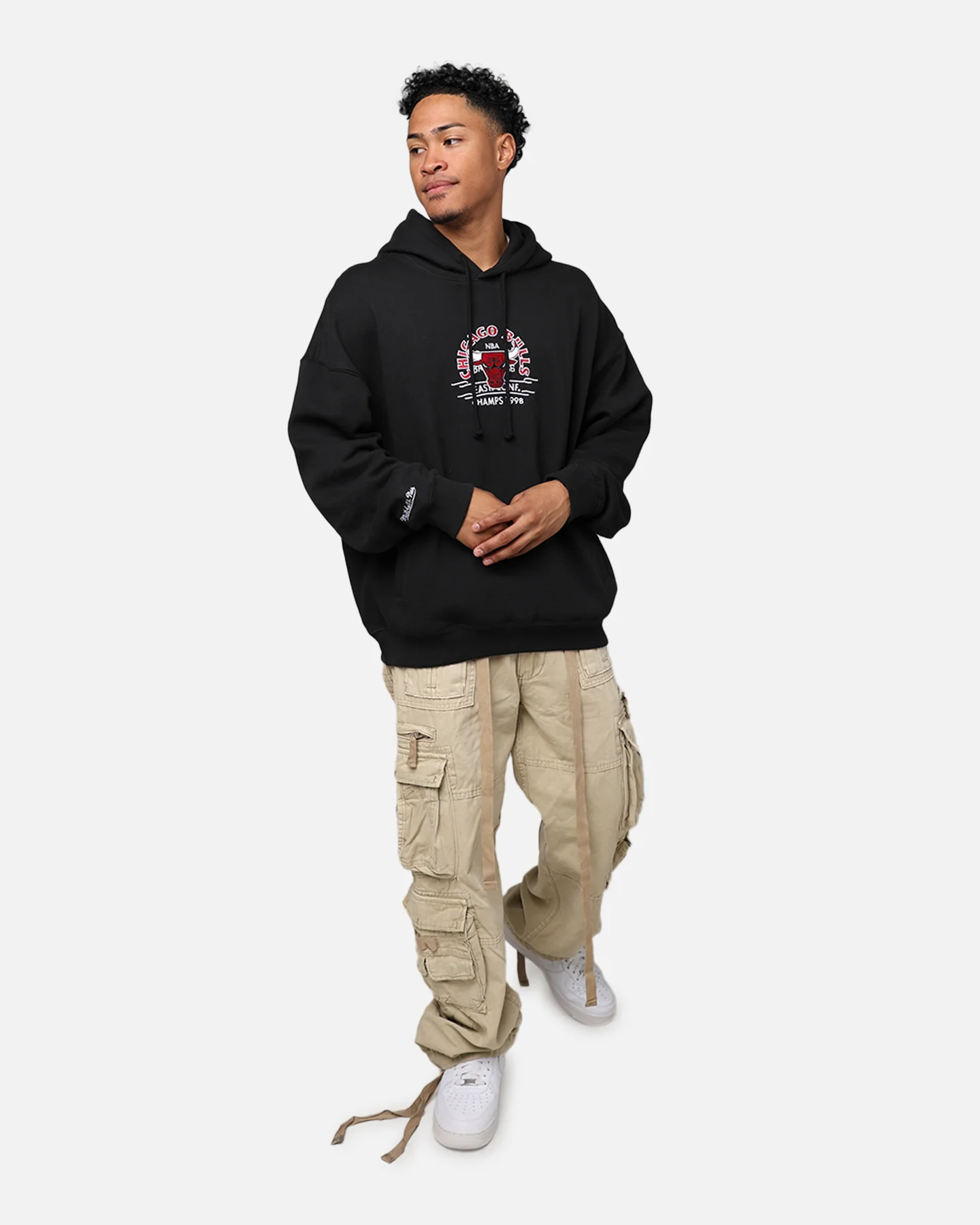 Mitchell & Ness Chicago Bulls Letterman Hoodie Black - Image 3