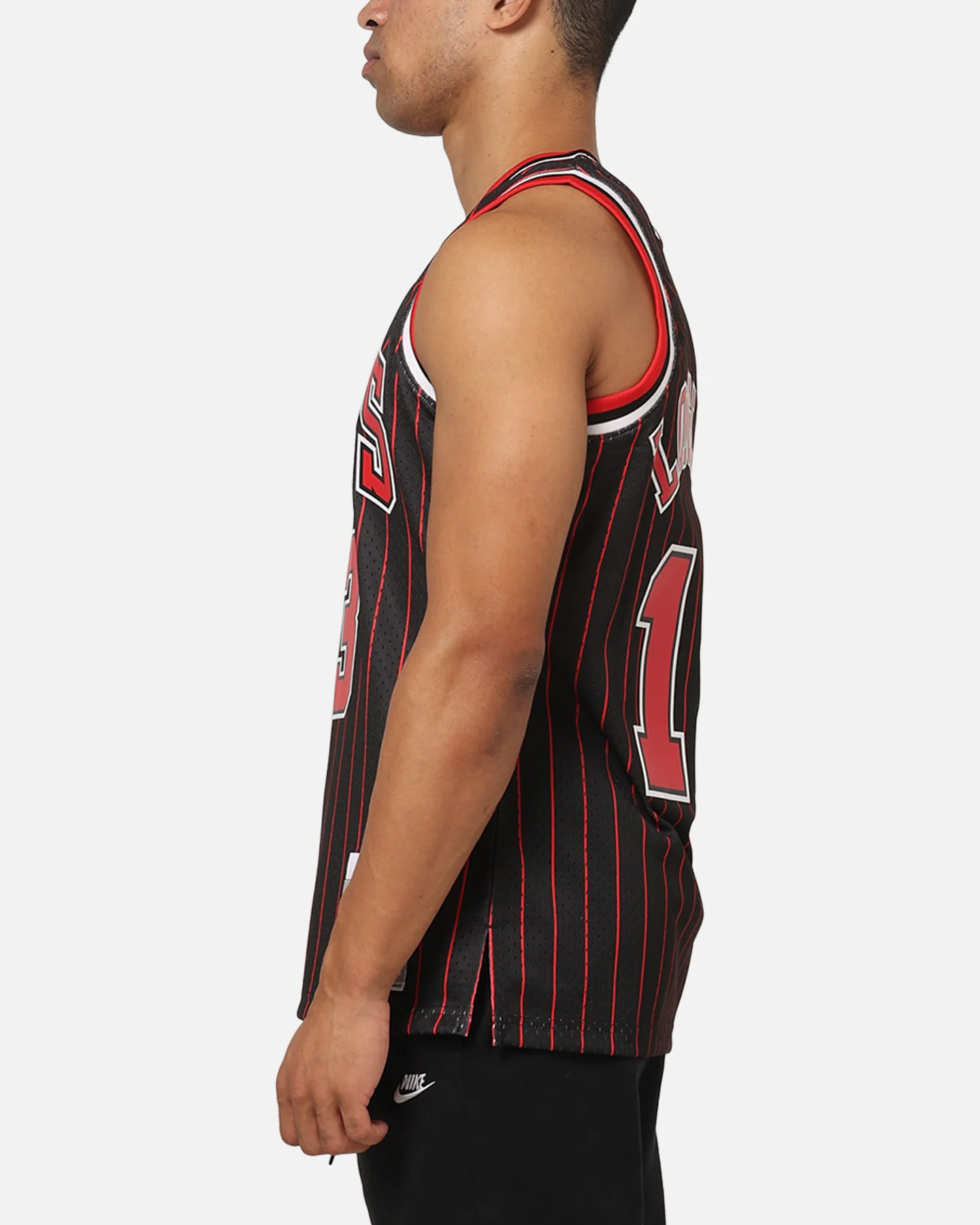 Mitchell & Ness Chicago Bulls Luc Longley 1995 Pinstripe Jersey Black - Image 6