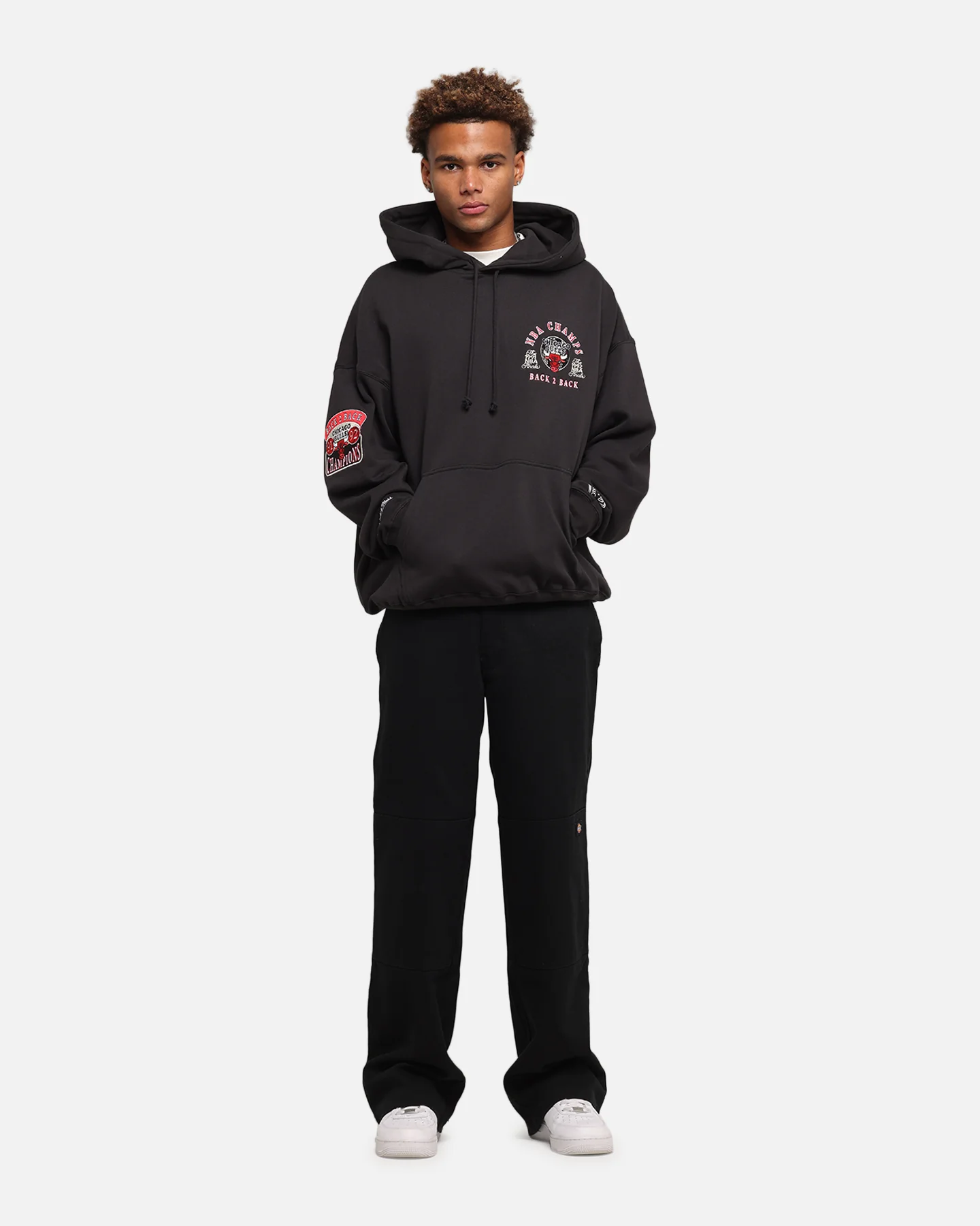 Mitchell & Ness Chicago Bulls National Champions Hoodie Faded Black - Image 4