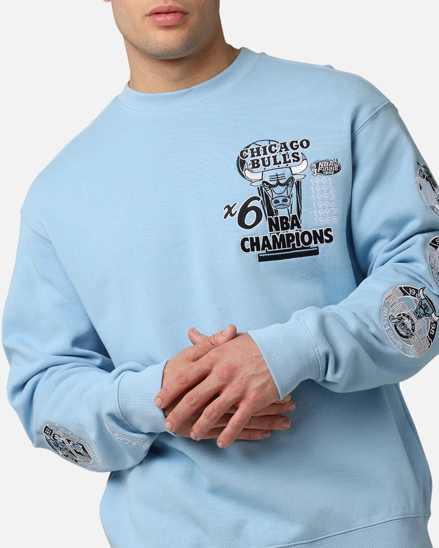 Mitchell & Ness Chicago Bulls 'UNC To Chicago' Champions Crewneck Light Blue - Image 6