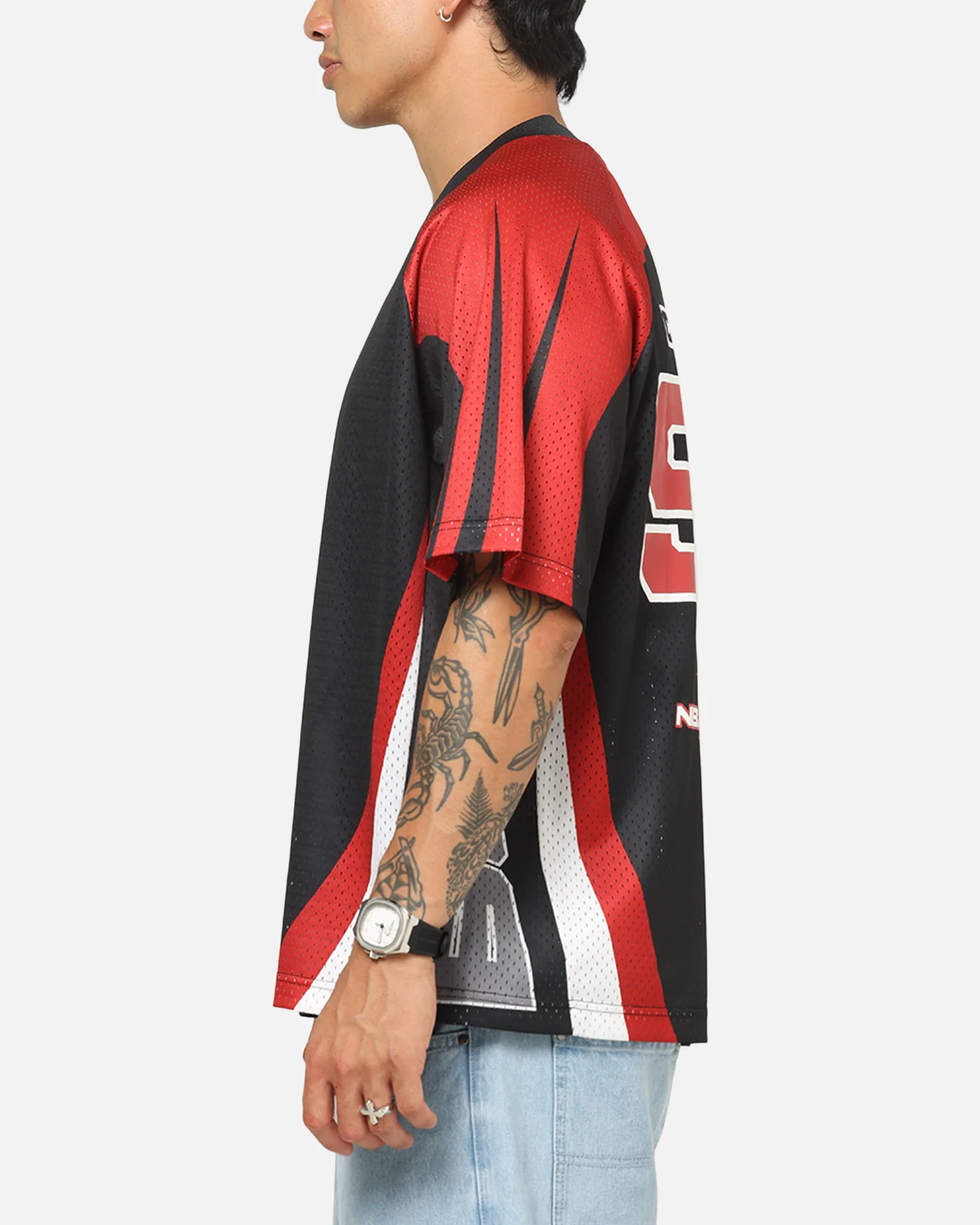 Mitchell & Ness Chicago Bulls Warehouse Rave Jersey Black/Red - Image 6