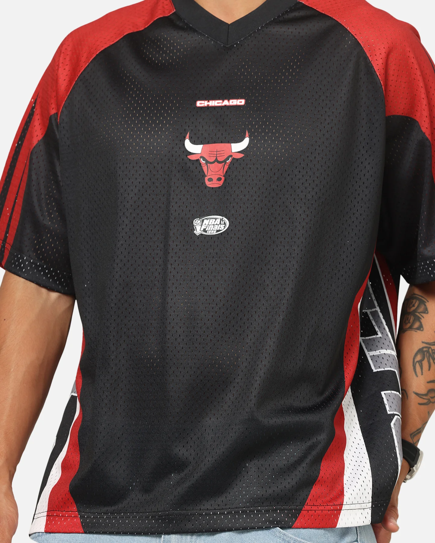 Mitchell & Ness Chicago Bulls Warehouse Rave Jersey Black/Red - Image 8