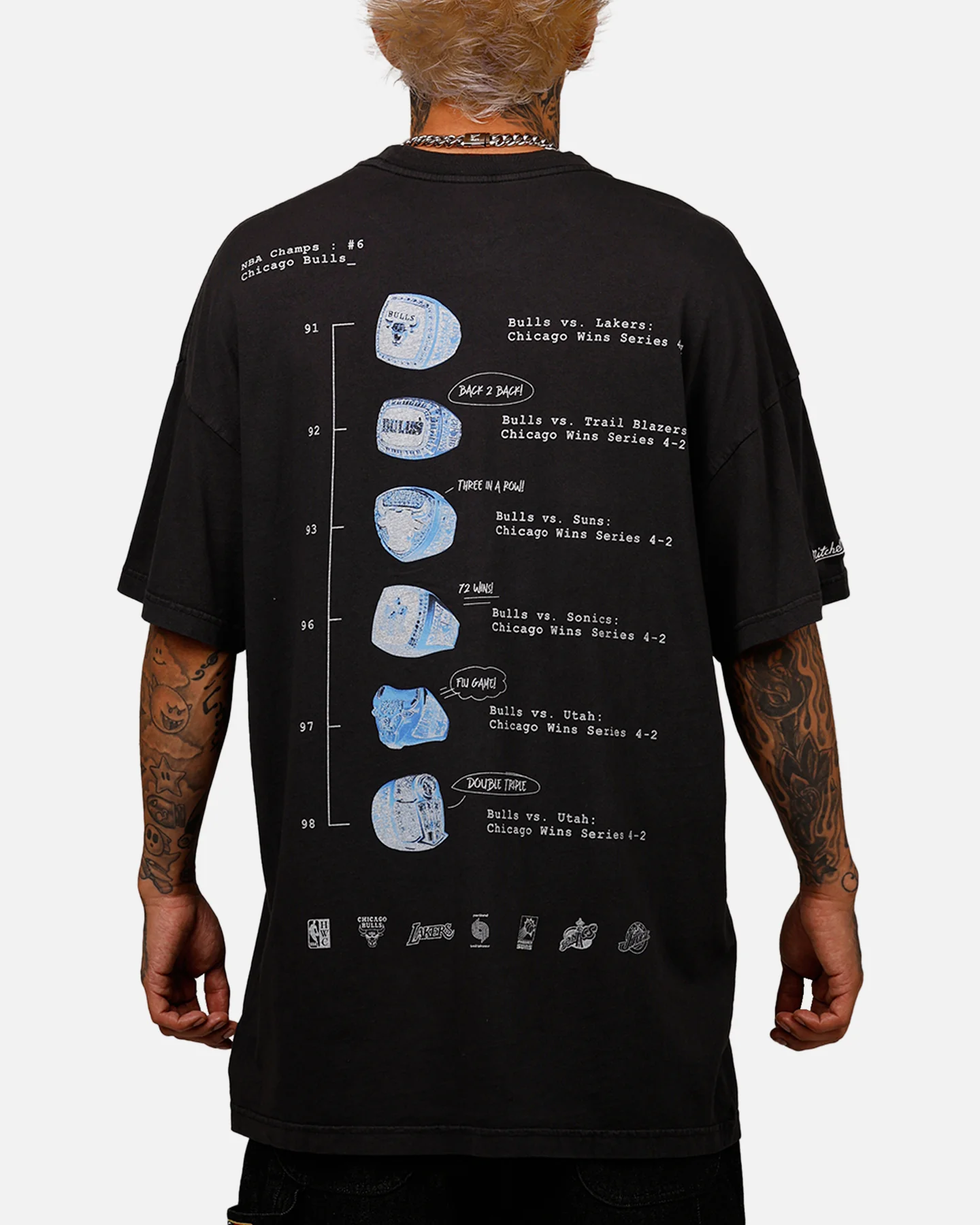 Mitchell & Ness Chicago Bulls Xray T-Shirt Faded Black - Image 2