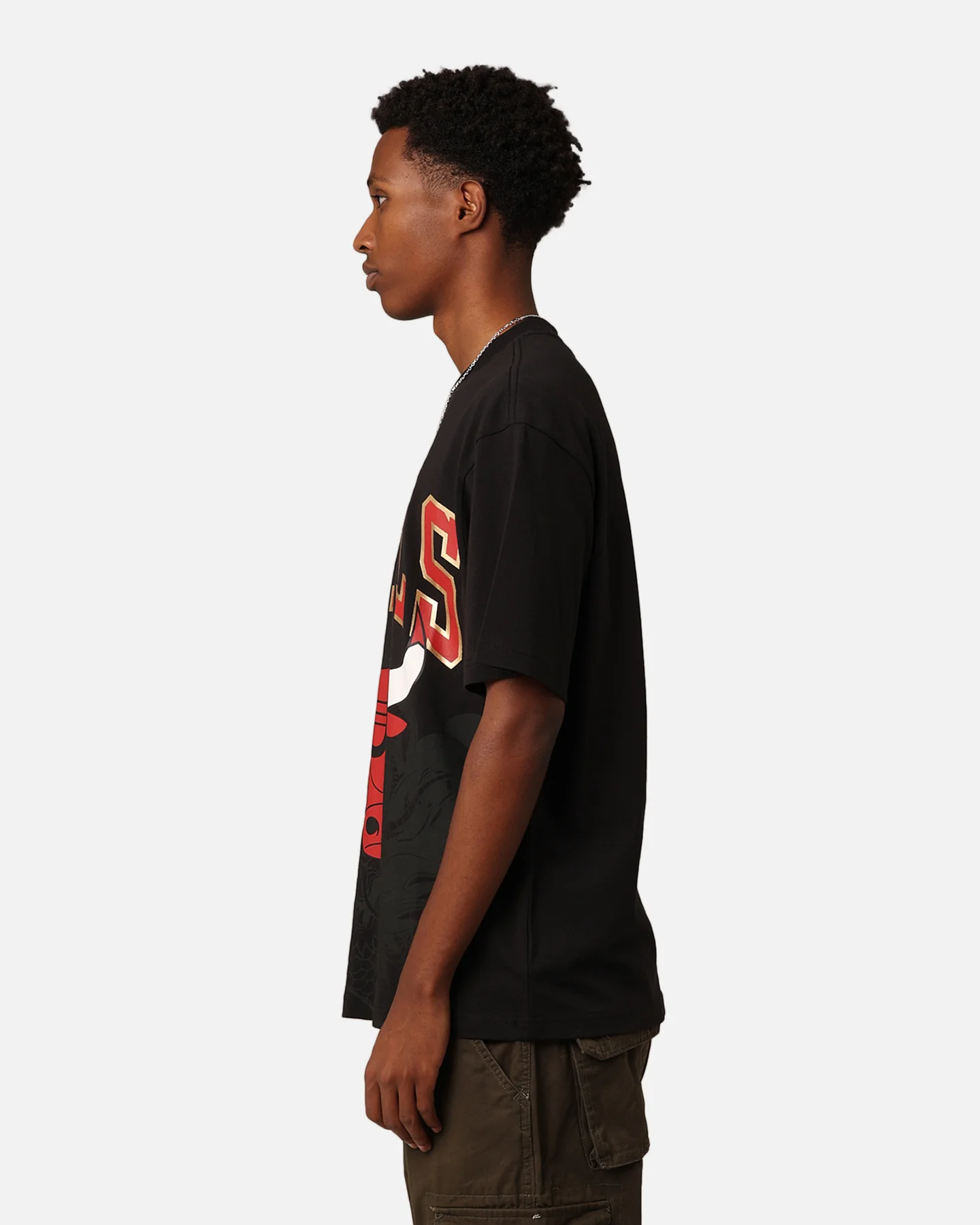 Mitchell & Ness Chicago Bulls Year Of The Dragon T-Shirt Faded Black - Image 6