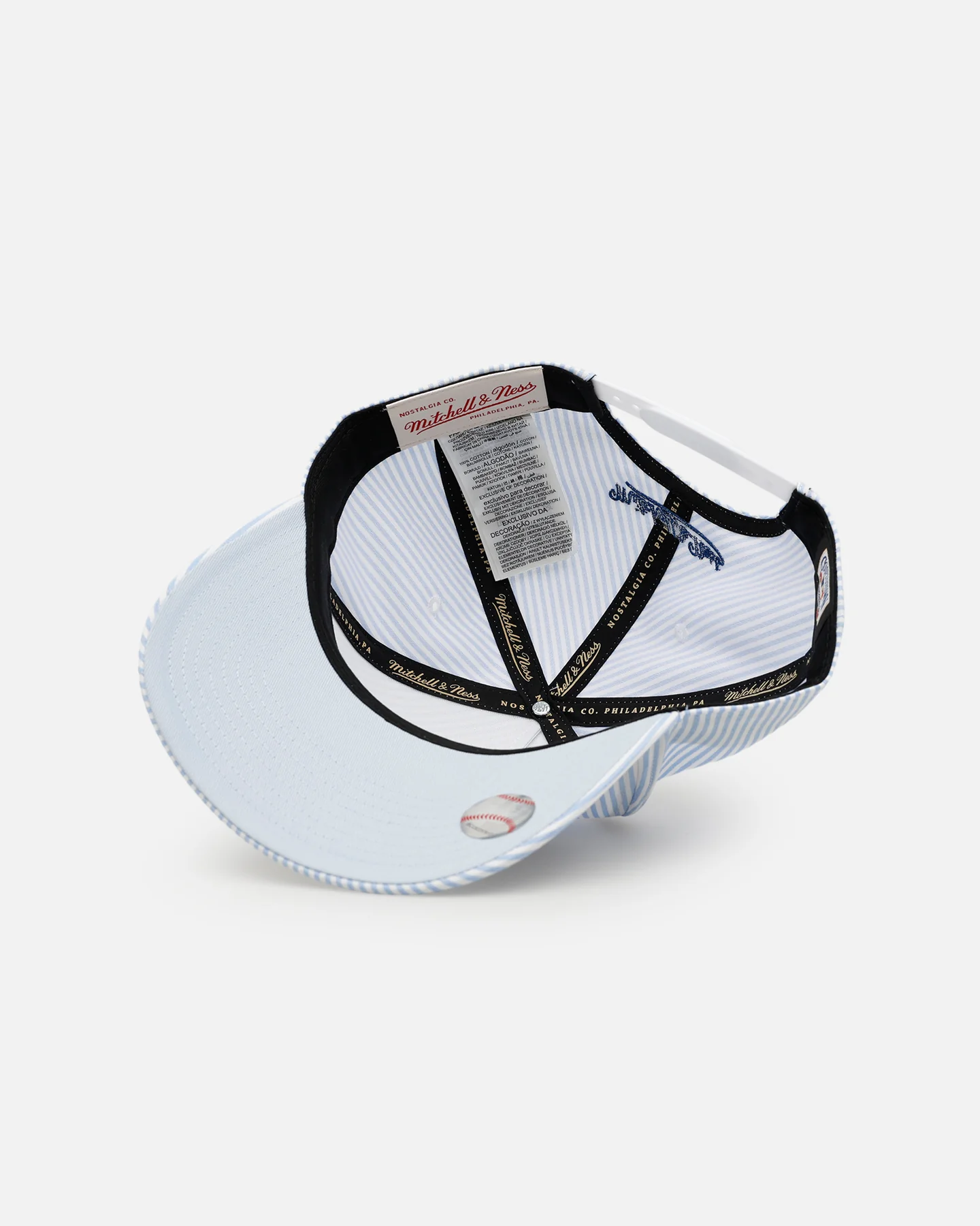 Mitchell & Ness Chicago Cubs 'Seersucker' Pro Pinch Snapback Blue/White - Image 6