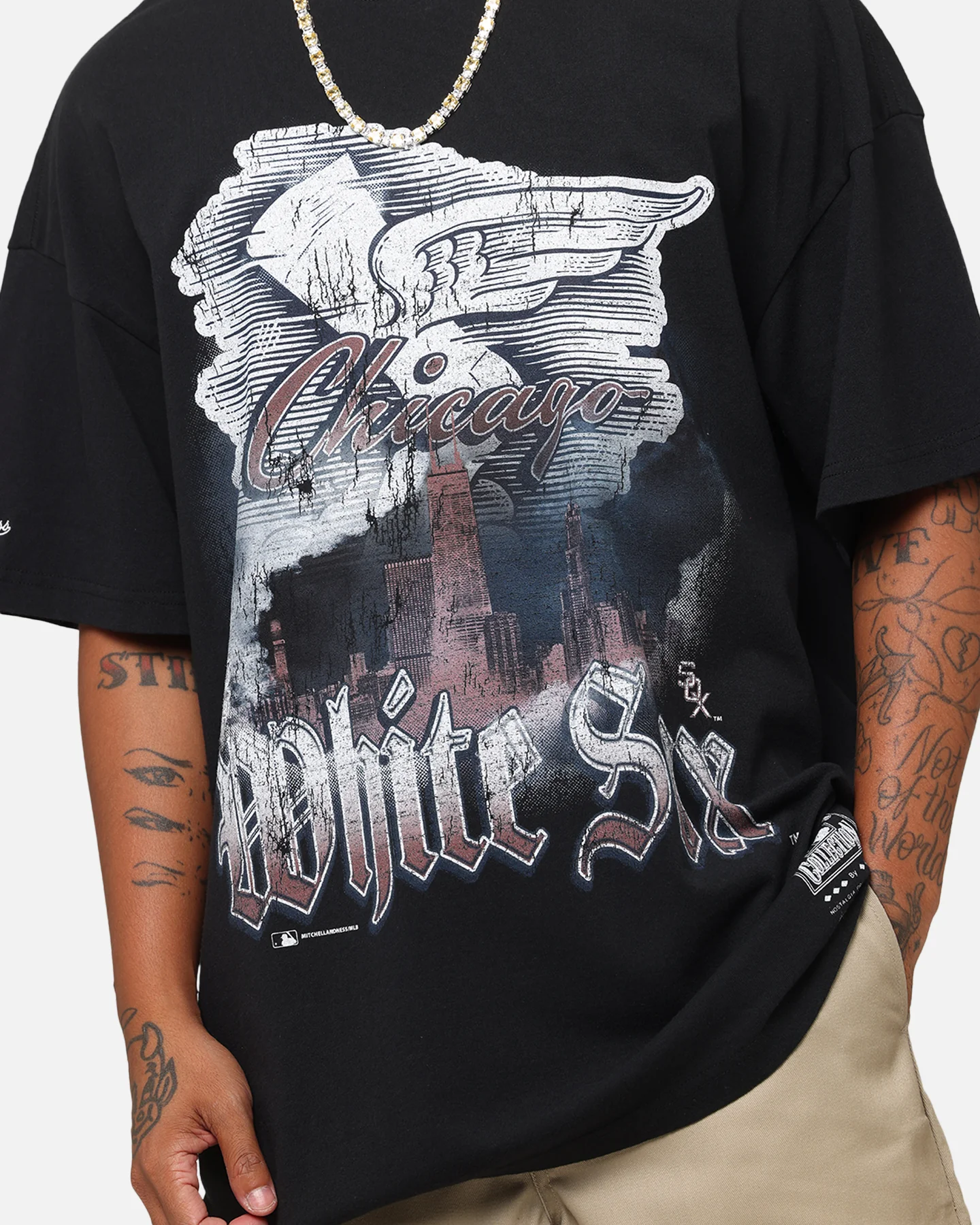 Mitchell & Ness Chicago White Sox Soaring T-Shirt Black - Image 6