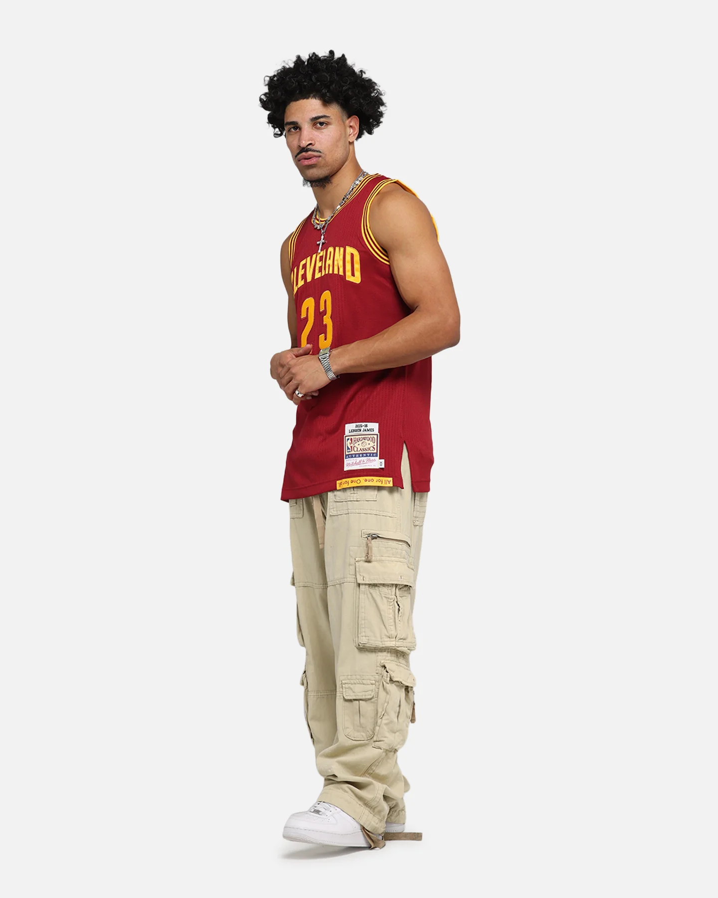 Mitchell & Ness Cleveland Cavaliers Lebron James 2015 Dark Jersey Burgundy - Image 3