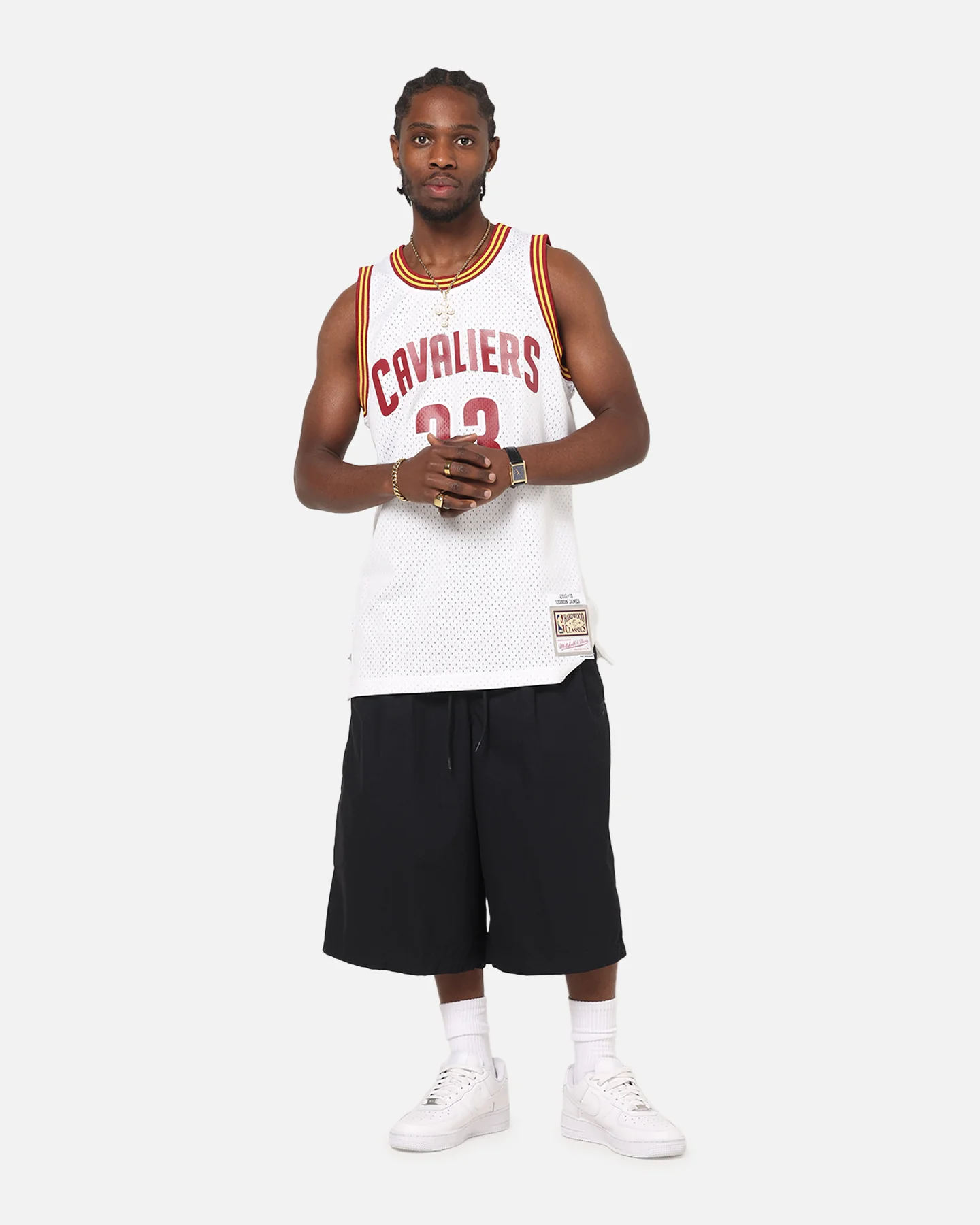 Mitchell & Ness Cleveland Cavaliers Lebron James 2015 Swing Jersey White - Image 3