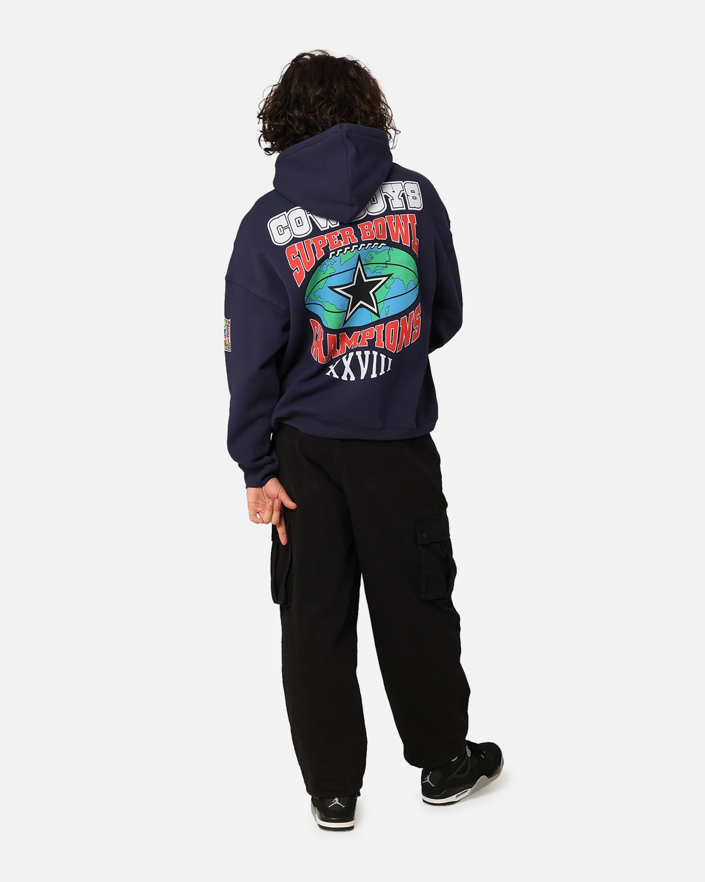 Mitchell & Ness Dallas Cowboys Super Bowl World Hoodie Navy - Image 3