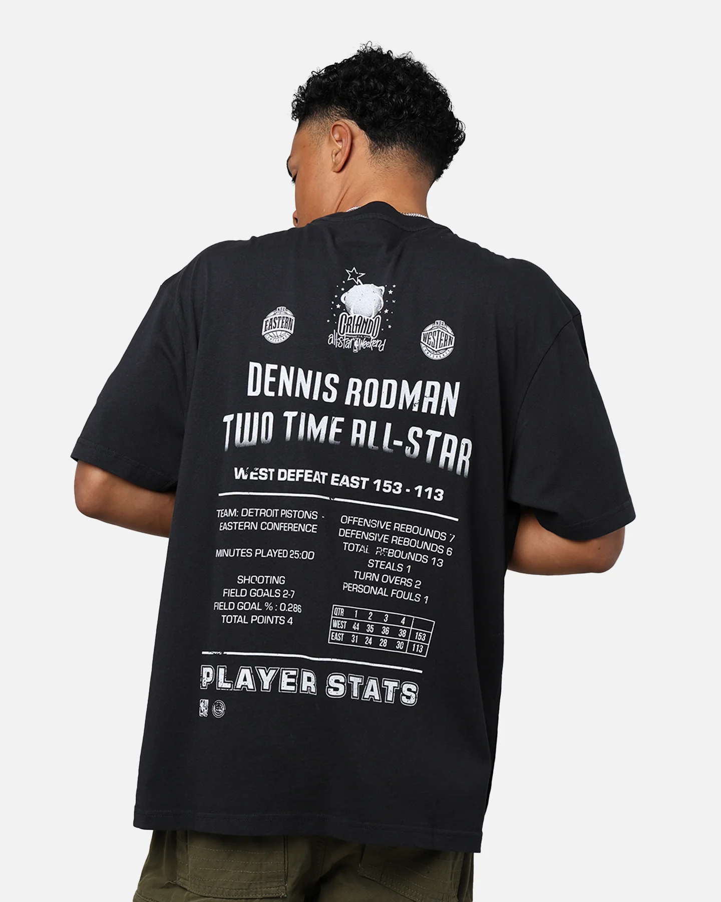Mitchell & Ness Dennis Rodman All-Star Game 1992 Player T-Shirt Faded Black - Image 2