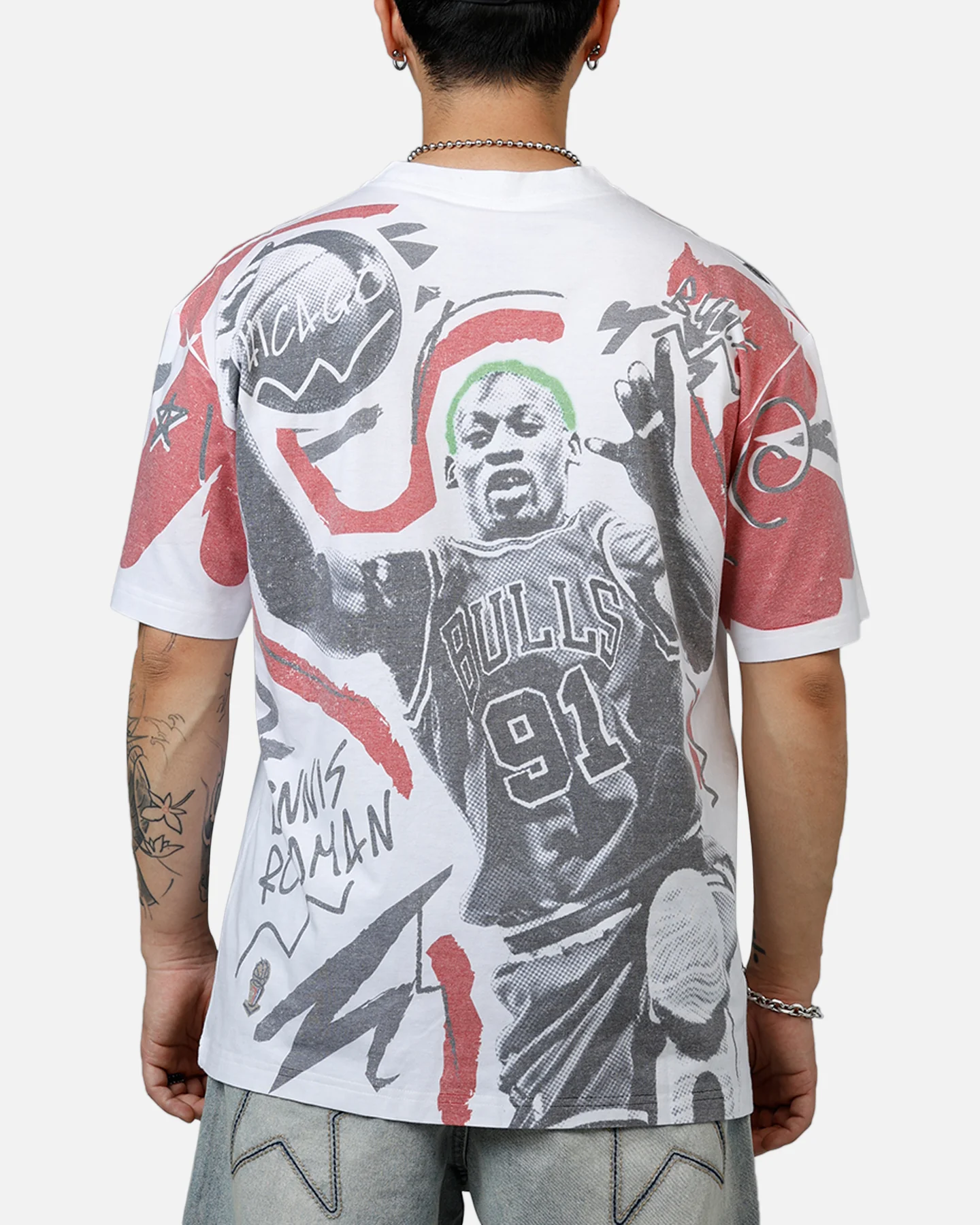 Mitchell & Ness Dennis Rodman Showstopper T-Shirt Red - Image 2