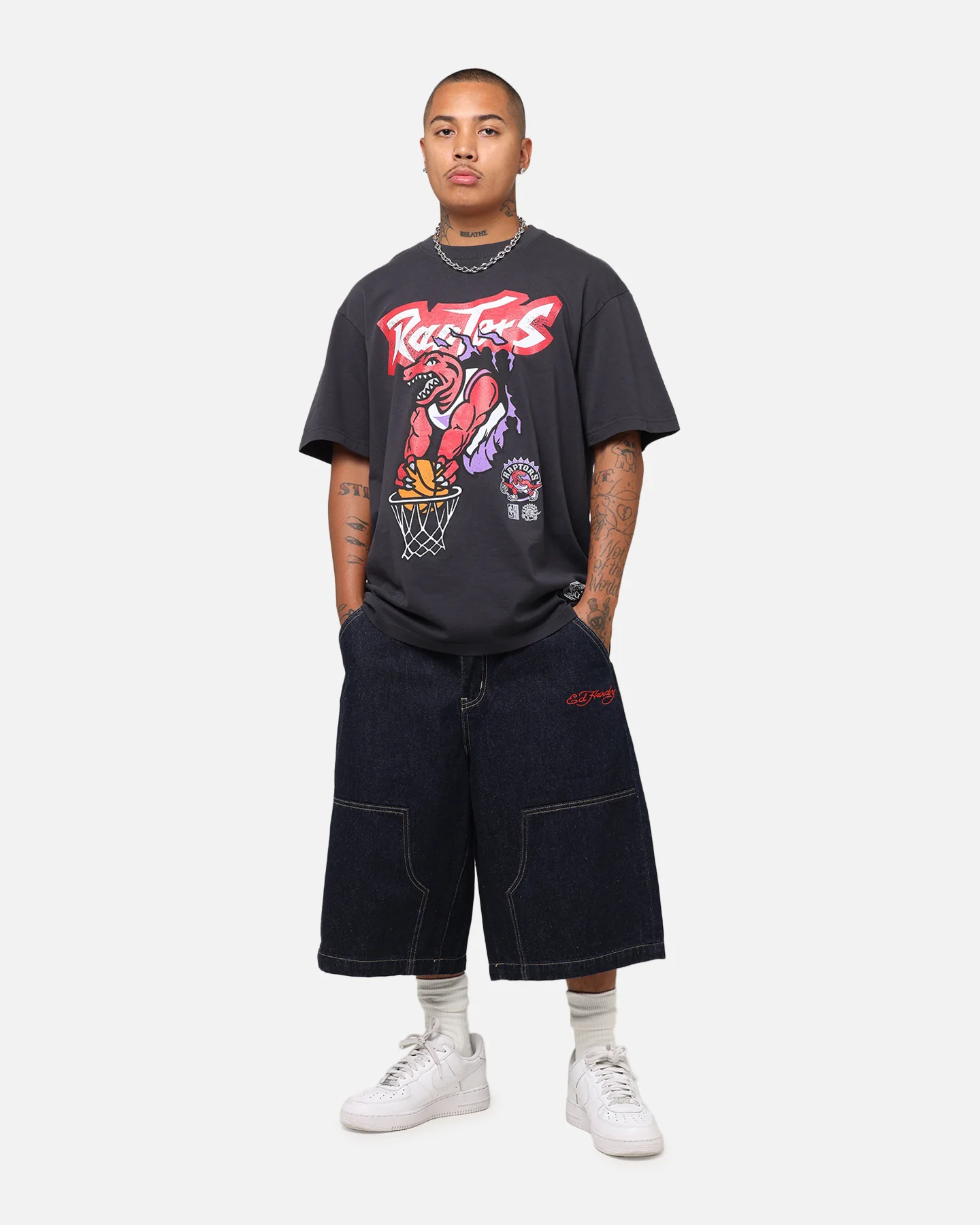 Mitchell & Ness Toronto Raptors T-Shirt Faded Black - Image 2