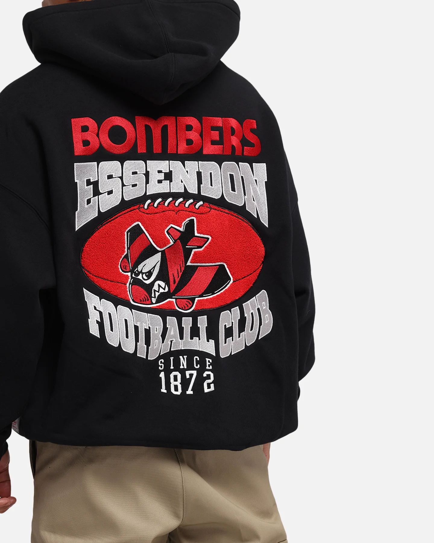 Mitchell & Ness Essendon Bombers Team Hoodie Solid Black - Image 7