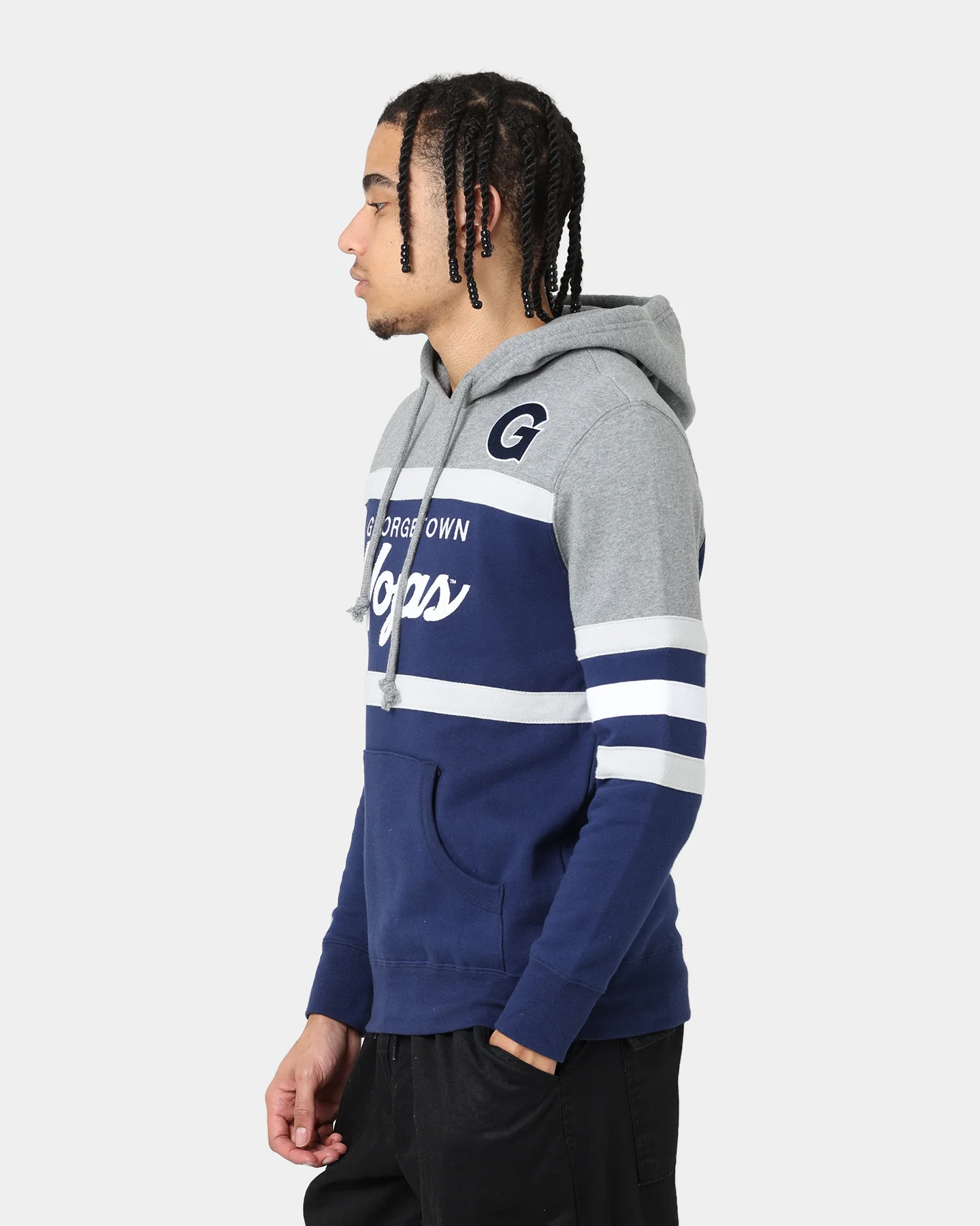 Mitchell & Ness Georgetown Hoyas Head Coach Hoodie Navy - Image 6