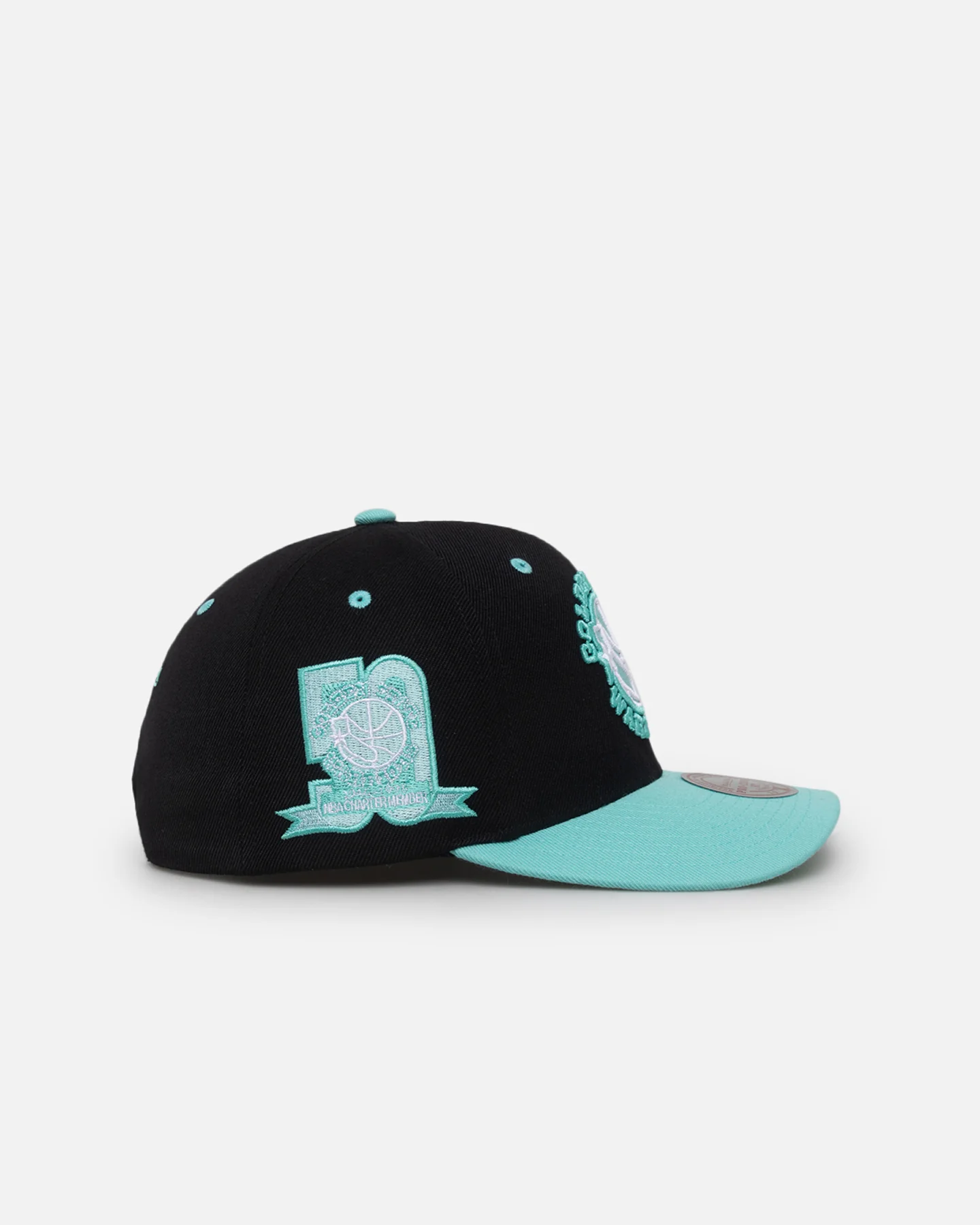 Mitchell & Ness Golden State Warriors "Ice Blue" Script Origin Snapback Black/Ice Blue - Image 3