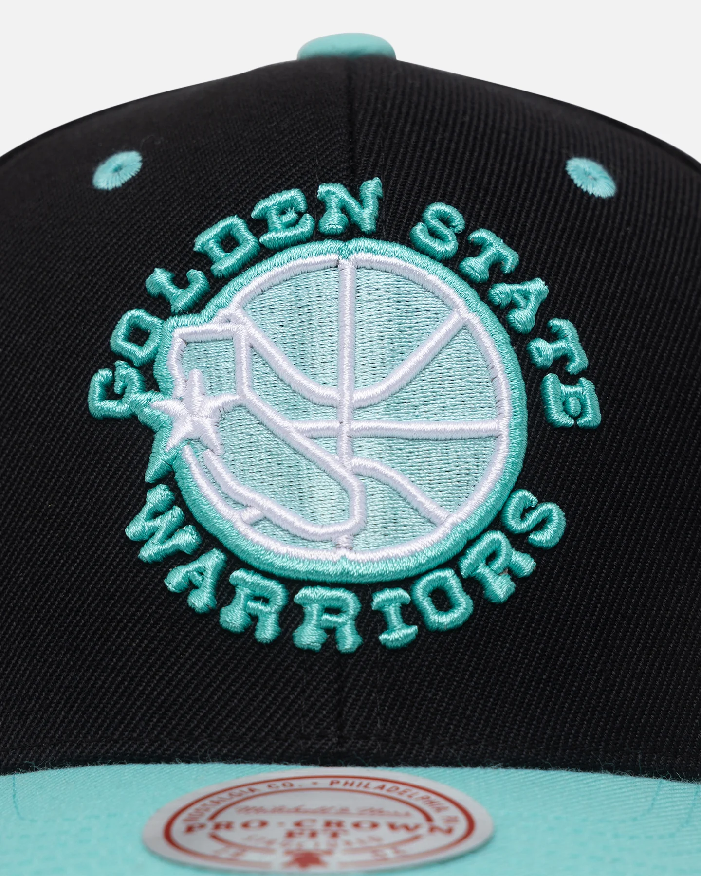Mitchell & Ness Golden State Warriors "Ice Blue" Script Origin Snapback Black/Ice Blue - Image 5