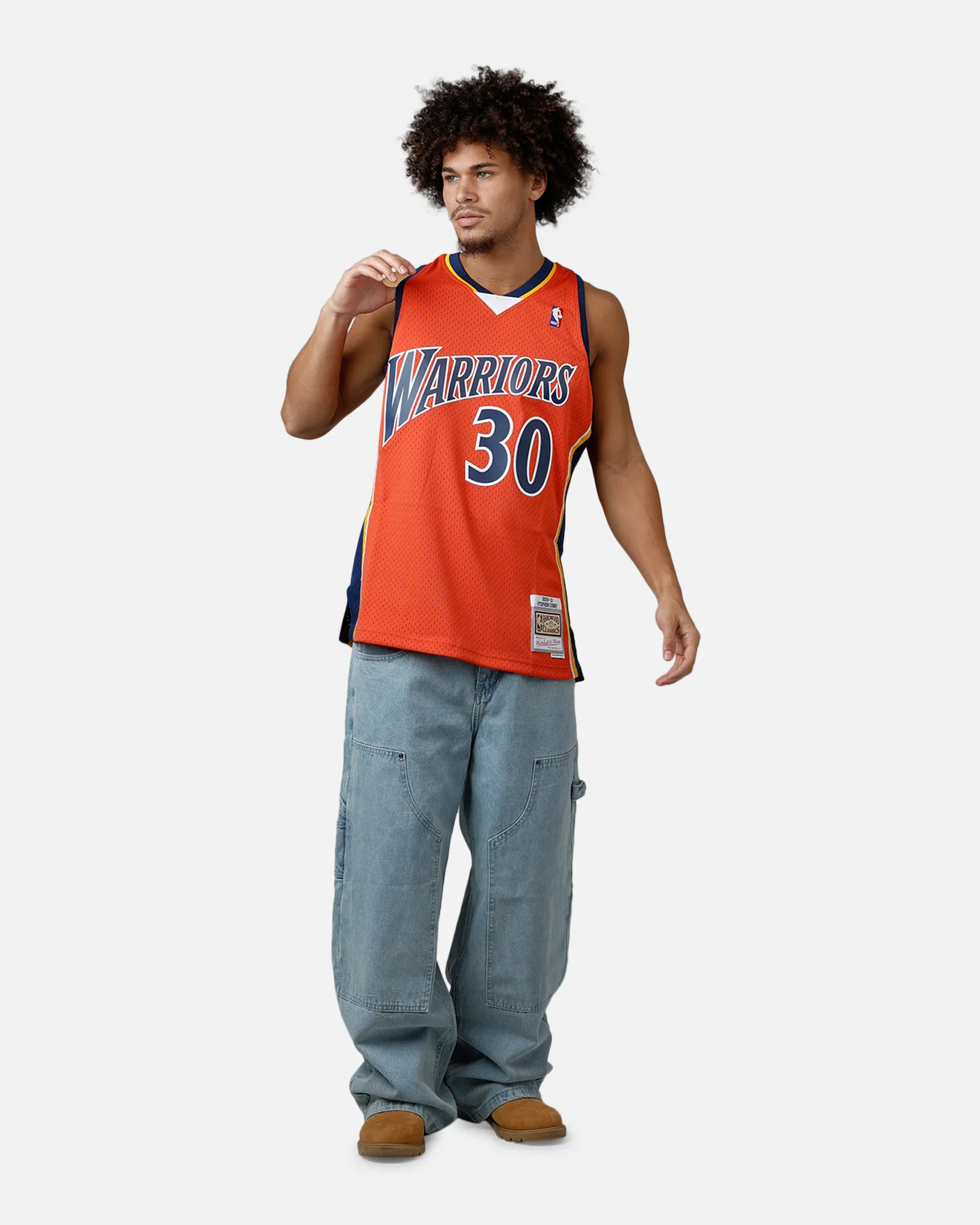Mitchell & Ness Golden State Warriors Stephen Curry 2010 Swingman Jersey Orange - Image 3