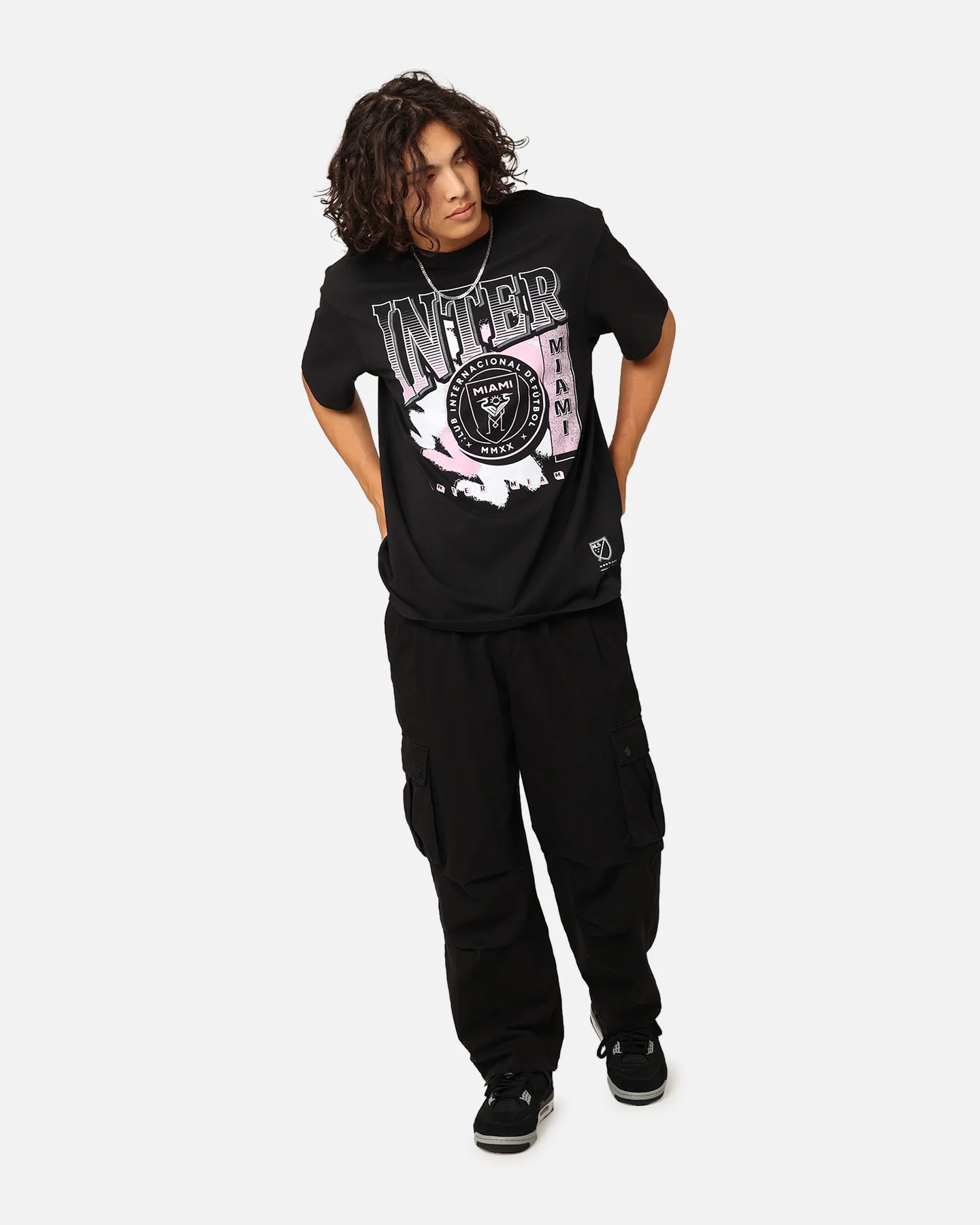 Mitchell & Ness Inter Miami Brush Off T-Shirt Black - Image 2