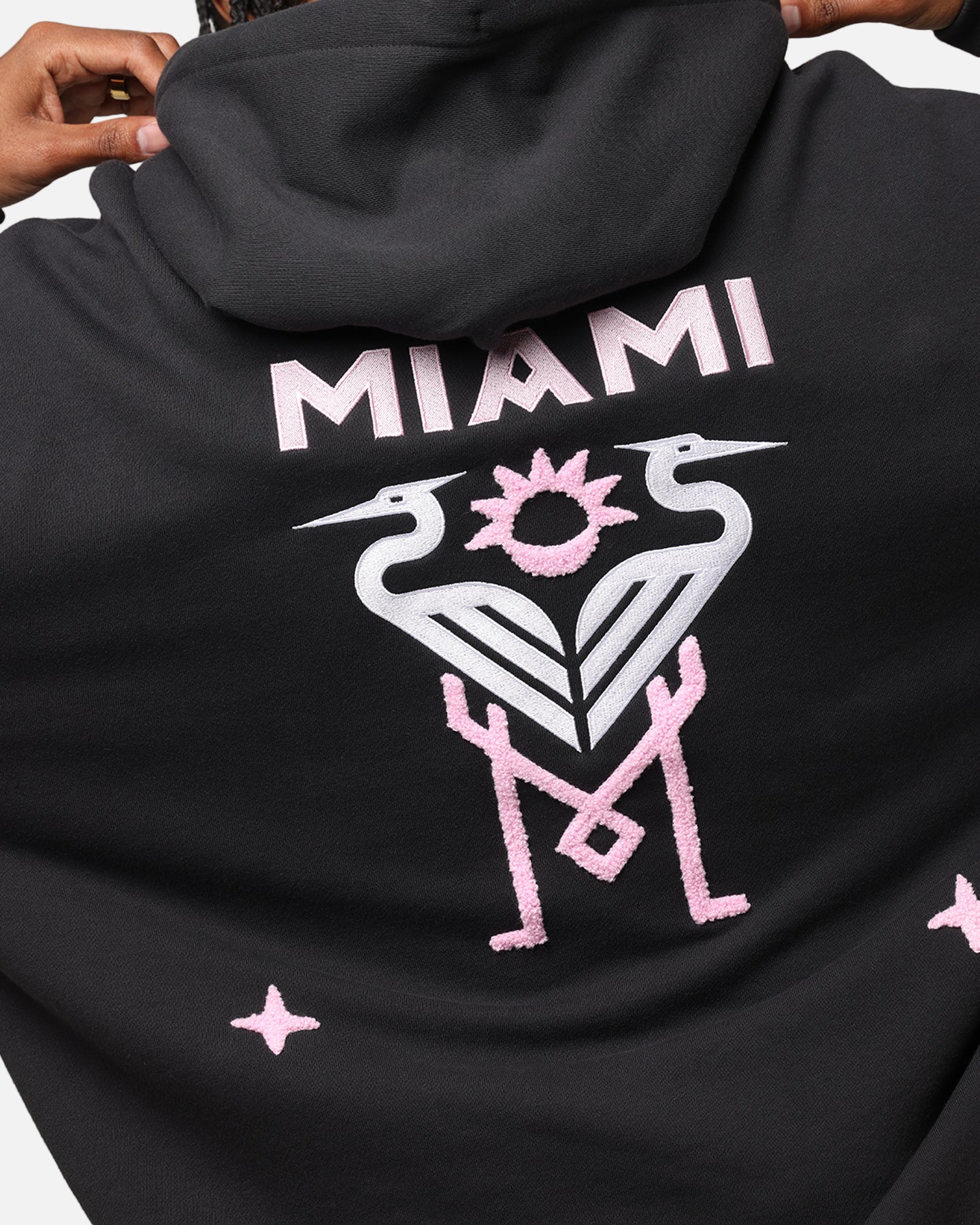 Mitchell & Ness Inter Miami CF Angles Hoodie Faded Black - Image 8