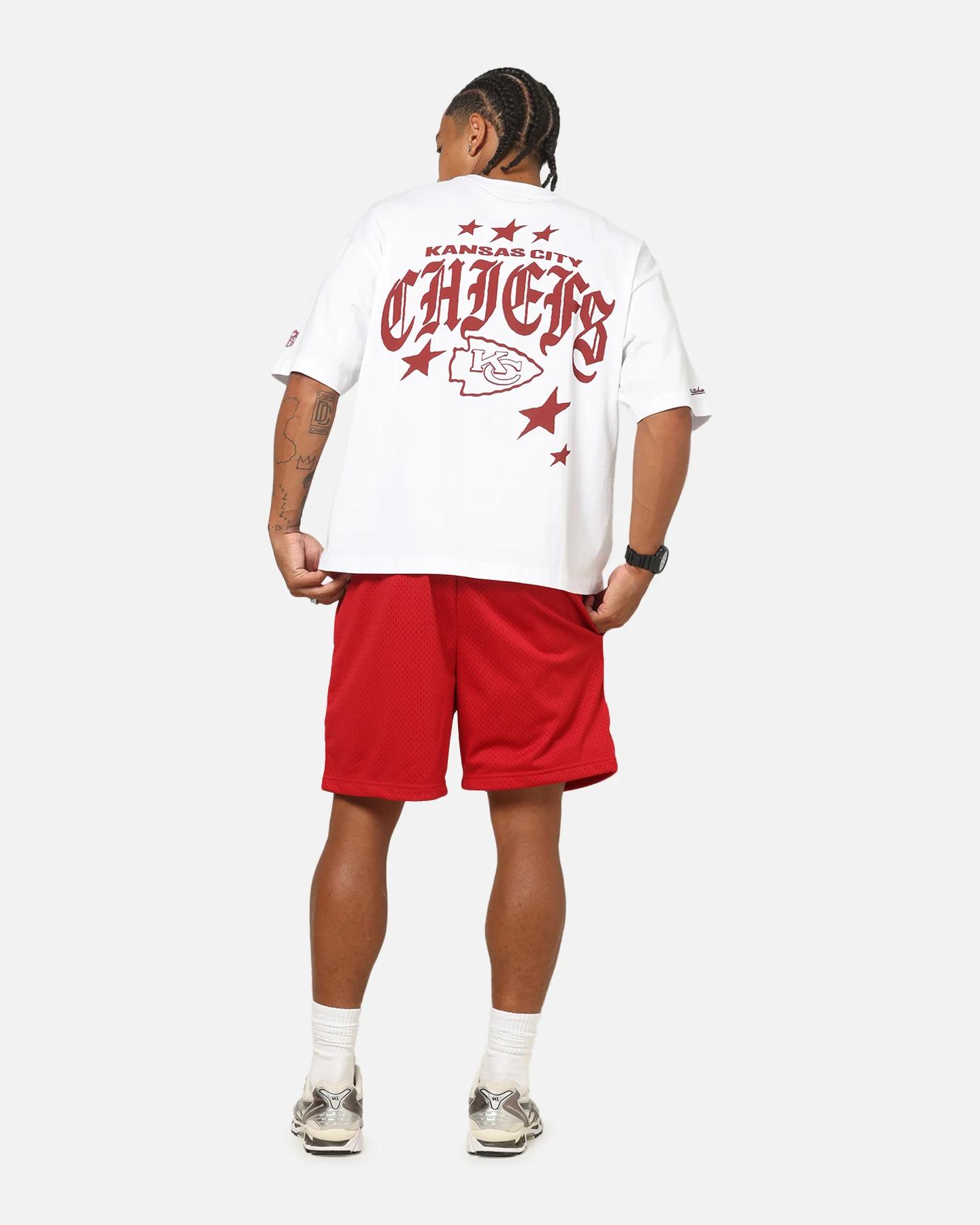 Mitchell & Ness Kansas City Chiefs Stars & Text Boxy T-Shirt White - Image 3