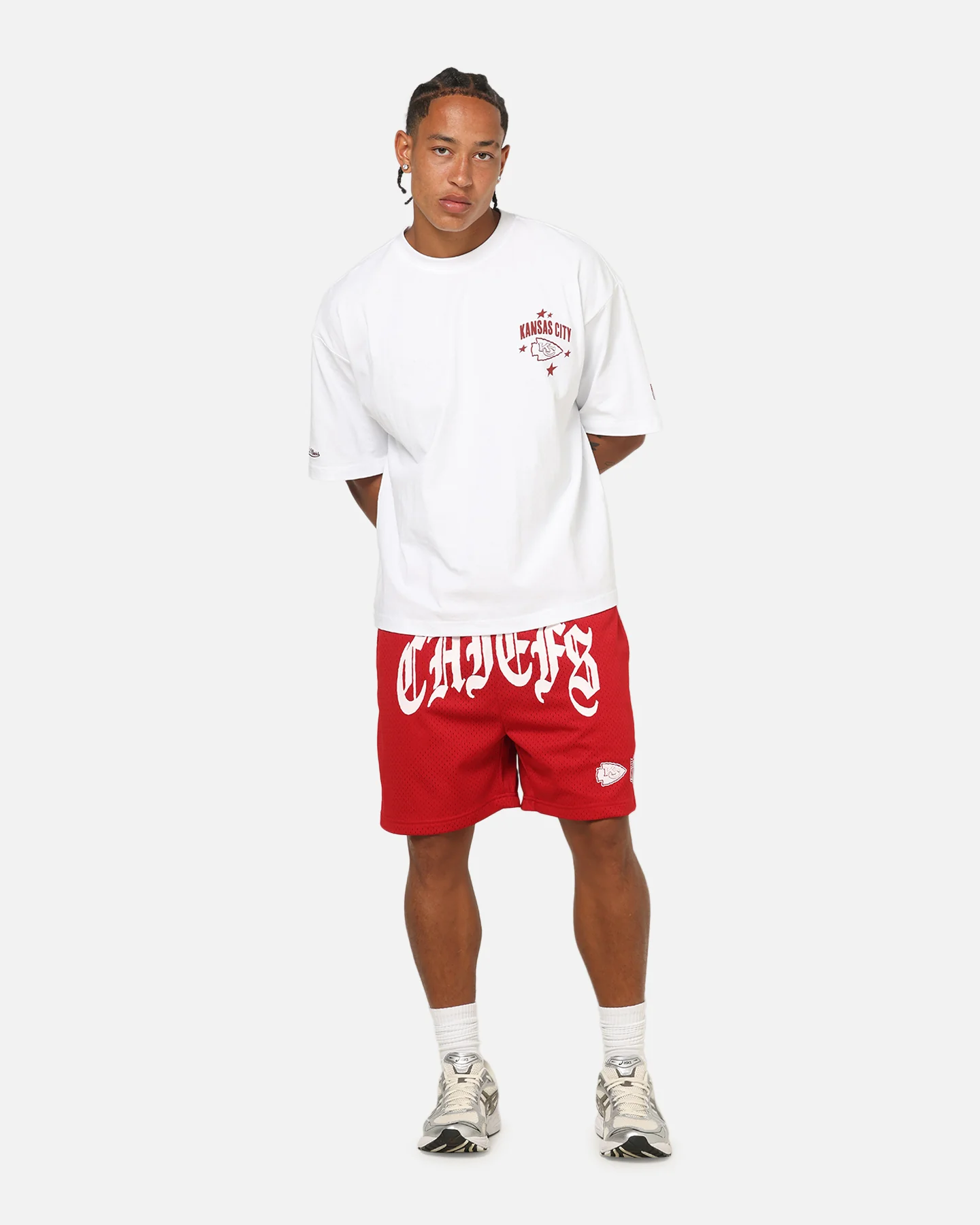 Mitchell & Ness Kansas City Chiefs Stars & Text Boxy T-Shirt White - Image 4