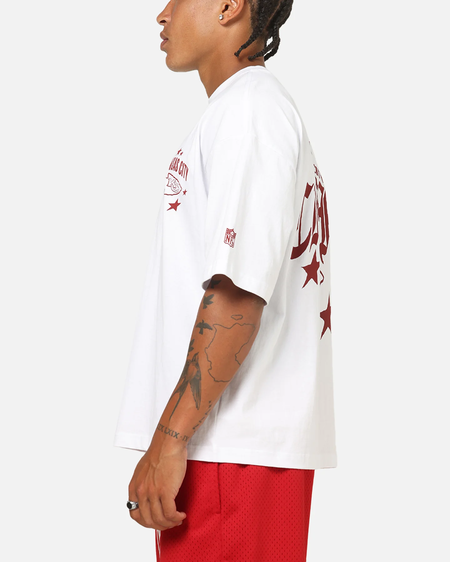 Mitchell & Ness Kansas City Chiefs Stars & Text Boxy T-Shirt White - Image 6