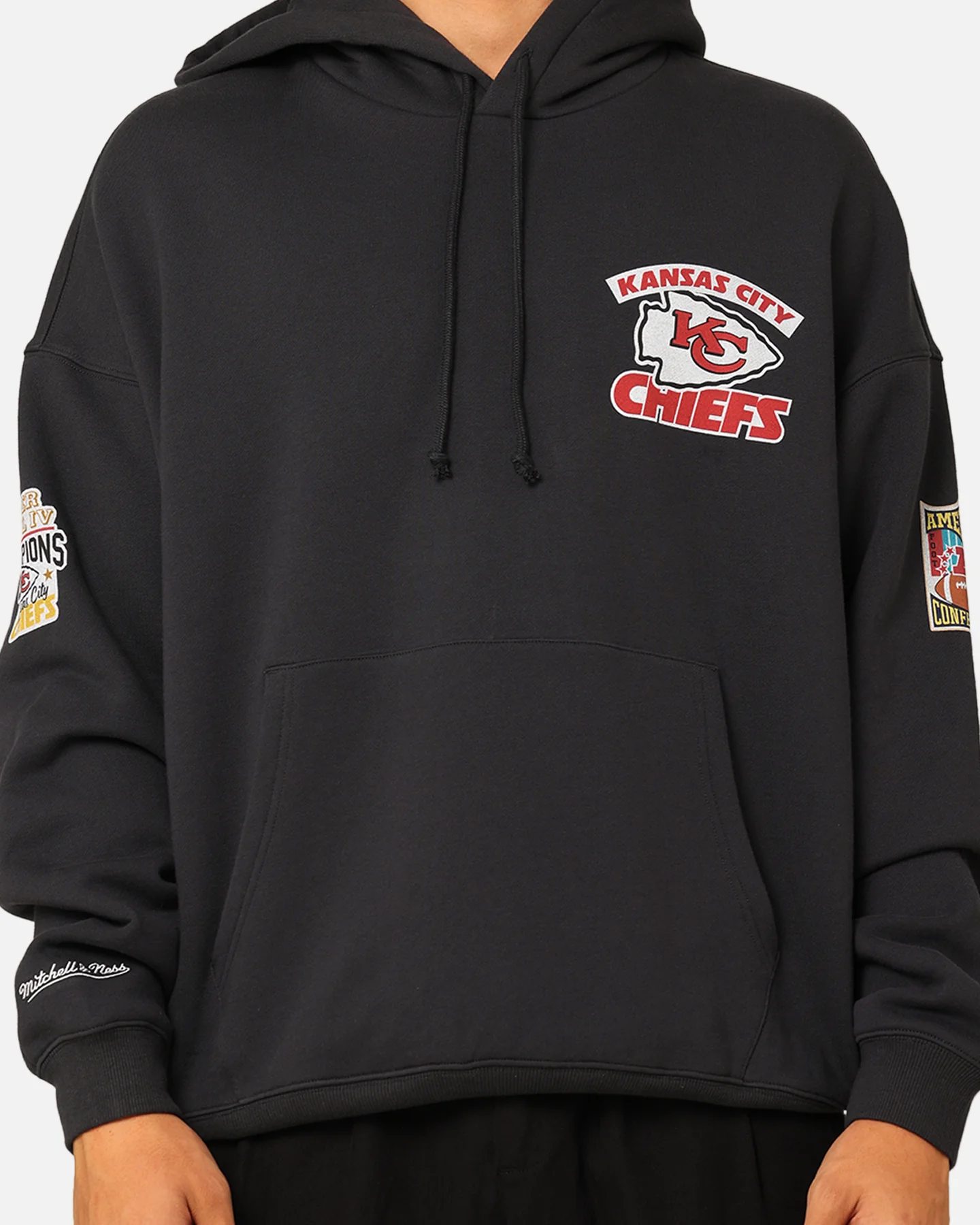 Mitchell & Ness Kansas City Chiefs Super Bowl World Hoodie Faded Black - Image 4