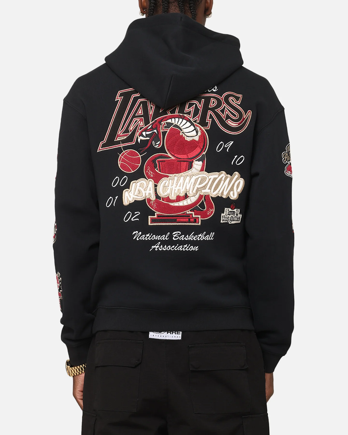 Mitchell & Ness LA Lakers First Team Gold Hoodie Faded Black