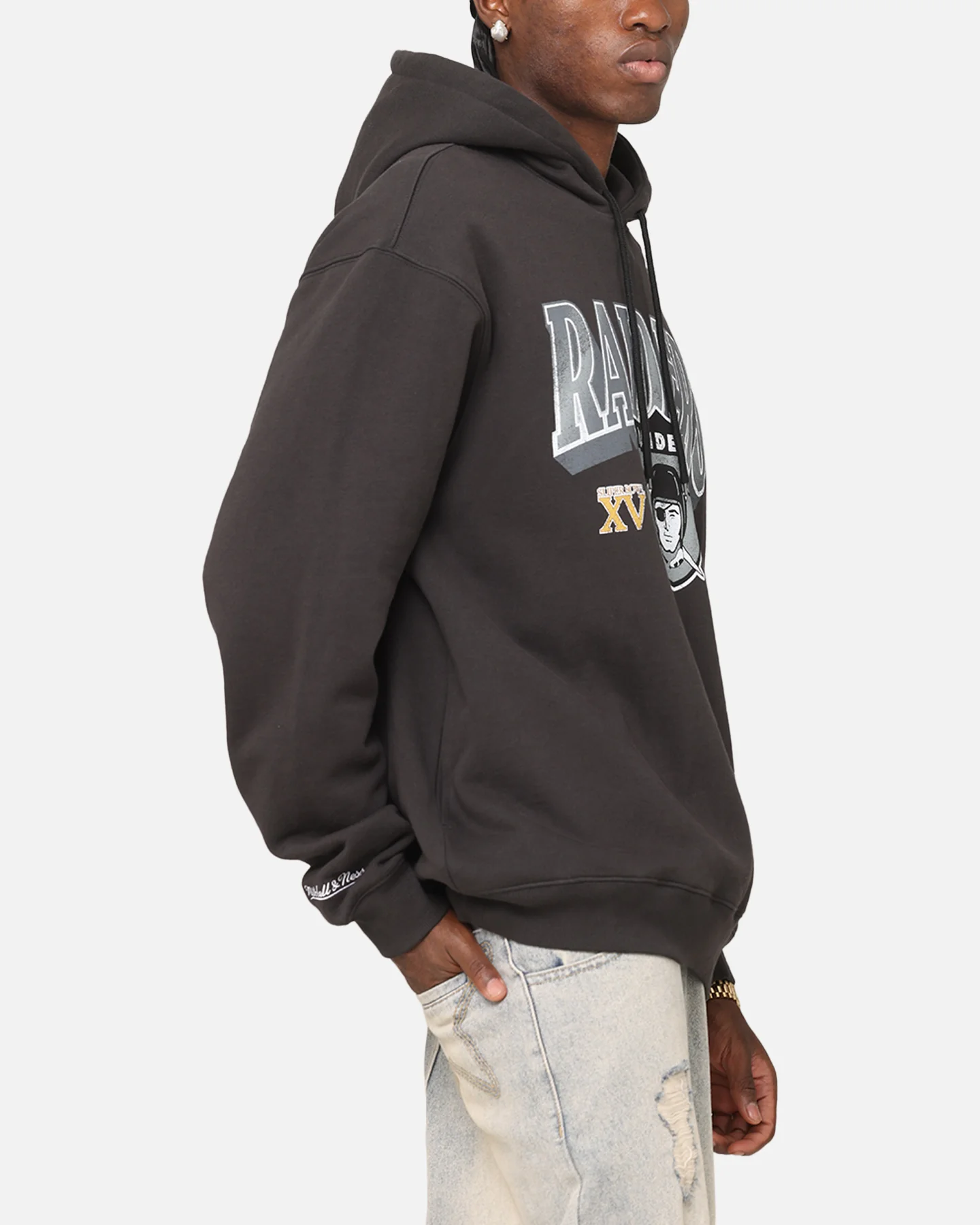 Mitchell & Ness Las Vegas Raiders Arch Hoodie Faded Black - Image 4