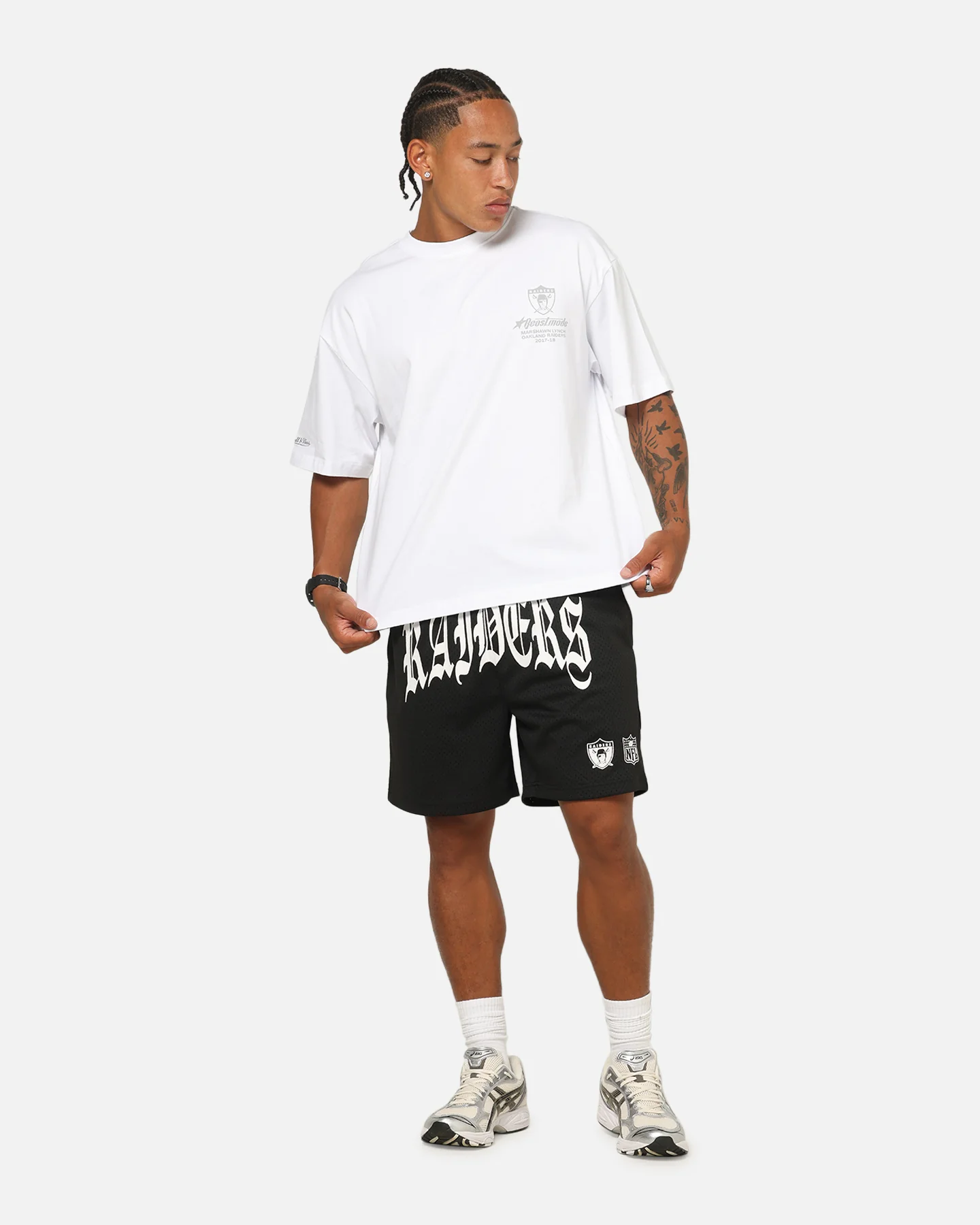 Mitchell & Ness Las Vegas Raiders Beastmode 24 Boxy T-Shirt White - Image 4