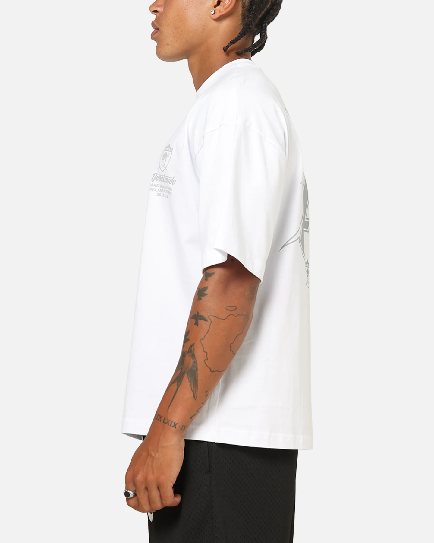 Mitchell & Ness Las Vegas Raiders Beastmode 24 Boxy T-Shirt White - Image 6