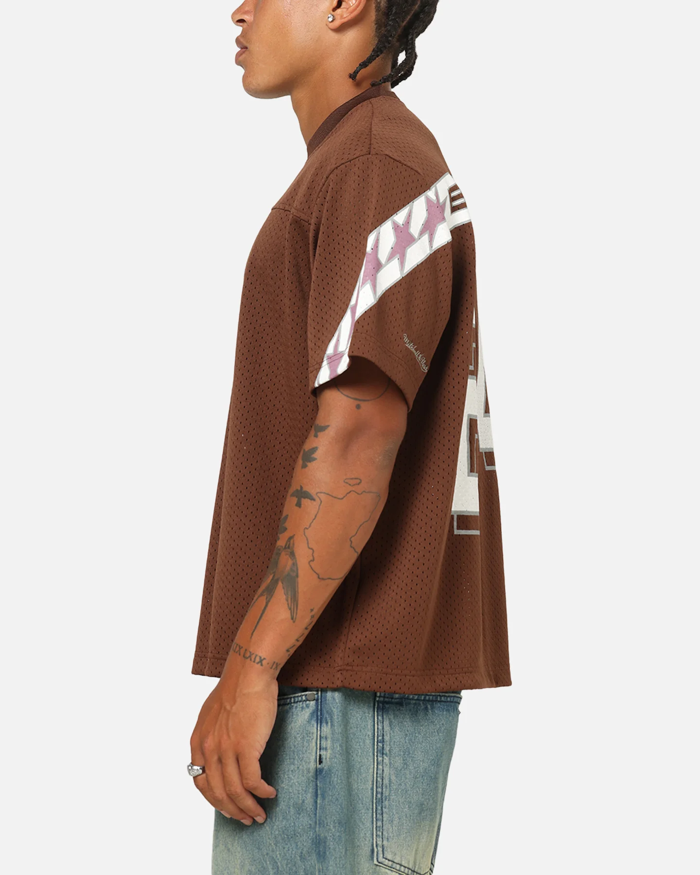 Mitchell & Ness Las Vegas Raiders Beastmode Boxy Mesh T-Shirt Chocolate Brown - Image 6