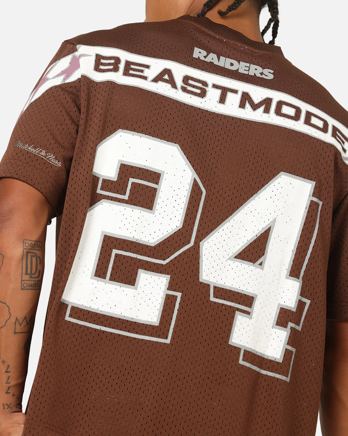Mitchell & Ness Las Vegas Raiders Beastmode Boxy Mesh T-Shirt Chocolate Brown - Image 8