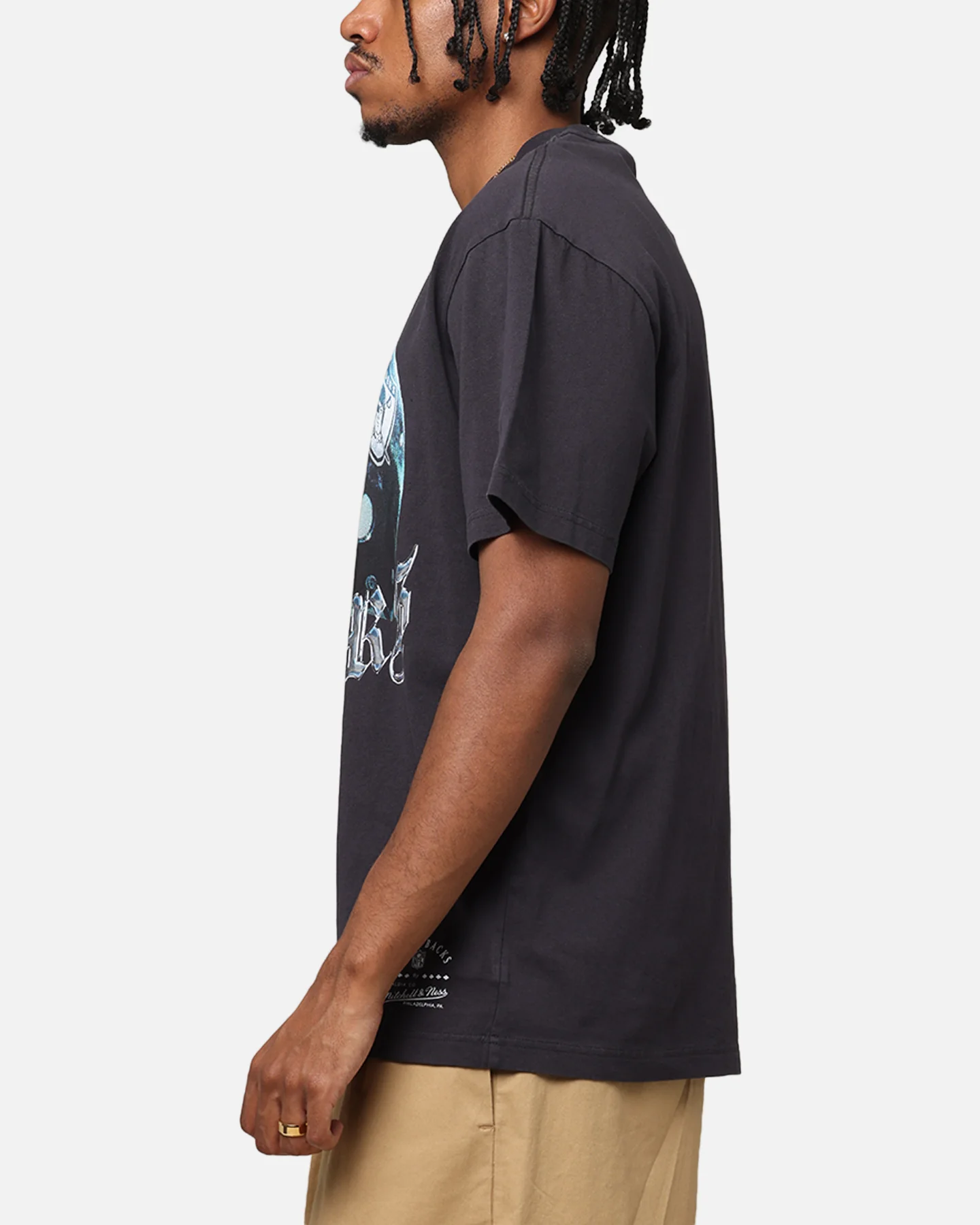 Mitchell & Ness Las Vegas Raiders Helmet T-Shirt Overdyed Black - Image 5