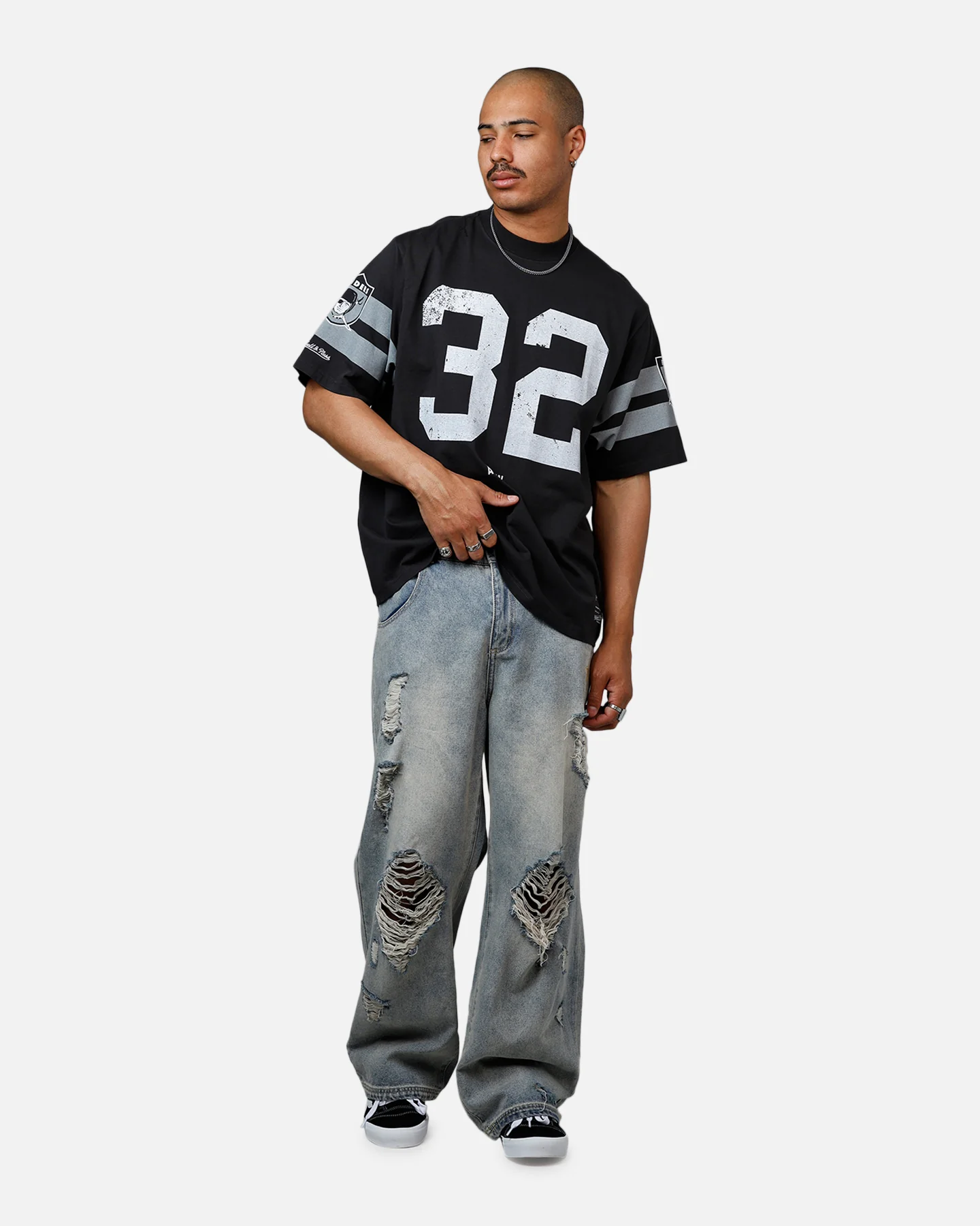 Mitchell & Ness Las Vegas Raiders Marcus Allen Boxy T-Shirt Faded Black - Image 3