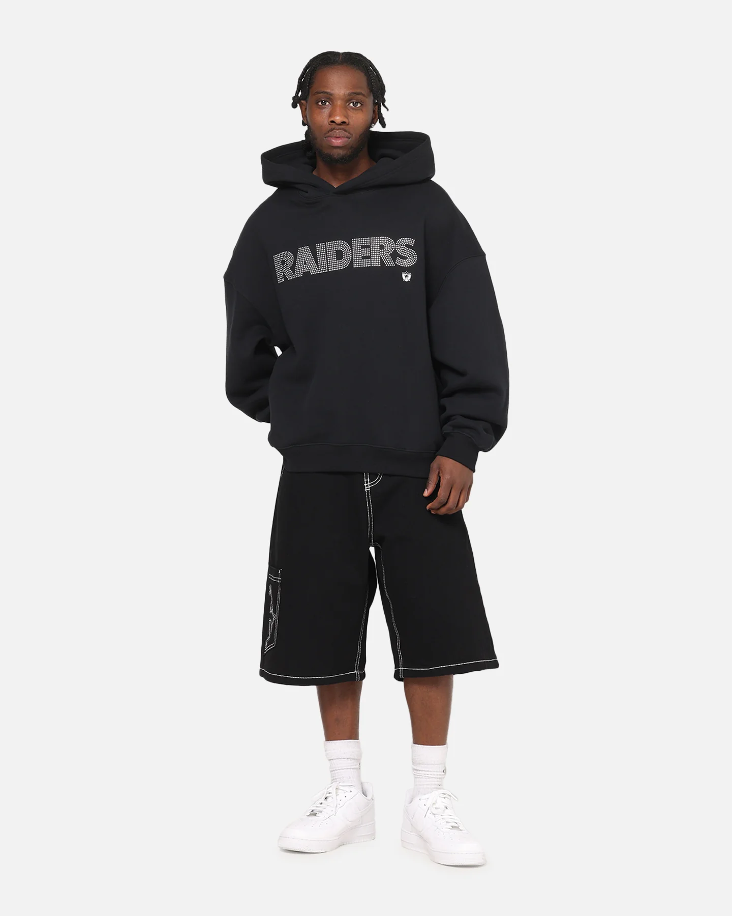 Mitchell & Ness Las Vegas Raiders Rhinestone Hoodie Faded Black - Image 3