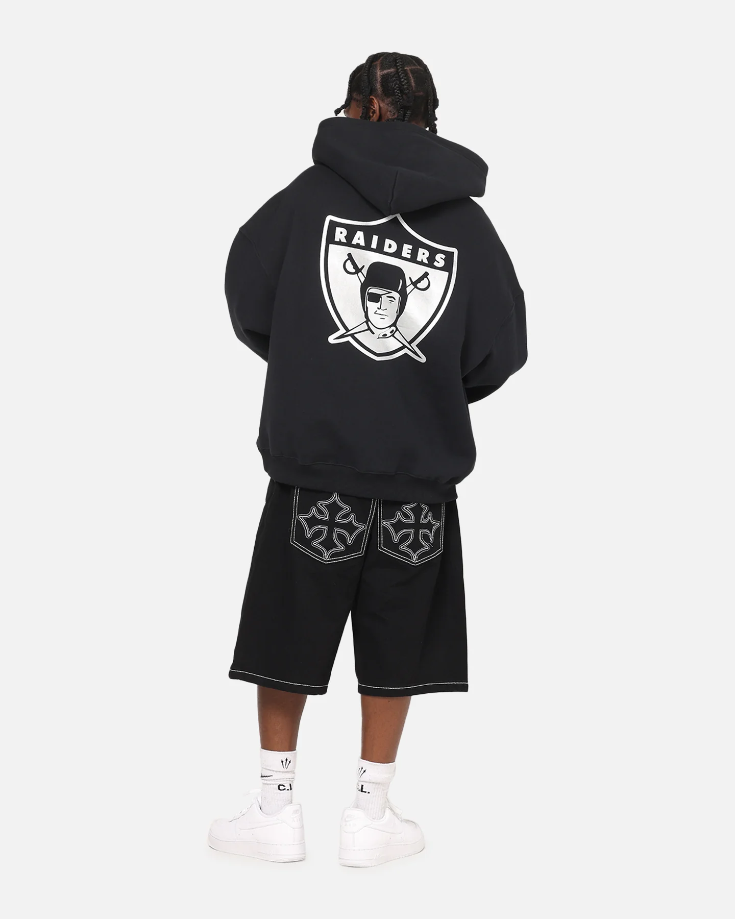 Mitchell & Ness Las Vegas Raiders Rhinestone Hoodie Faded Black - Image 4