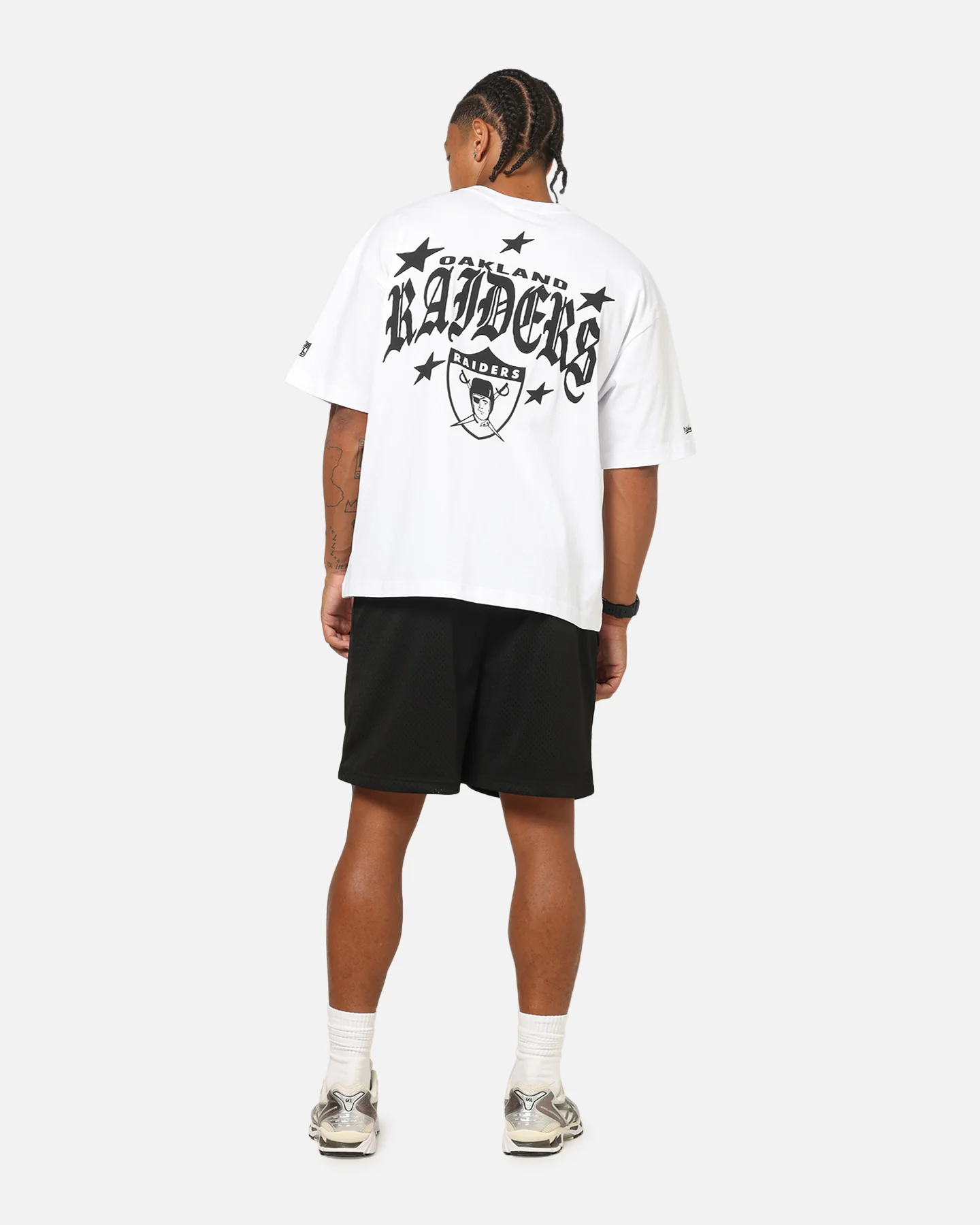 Mitchell & Ness Las Vegas Raiders Stars & Text Boxy T-Shirt White - Image 3