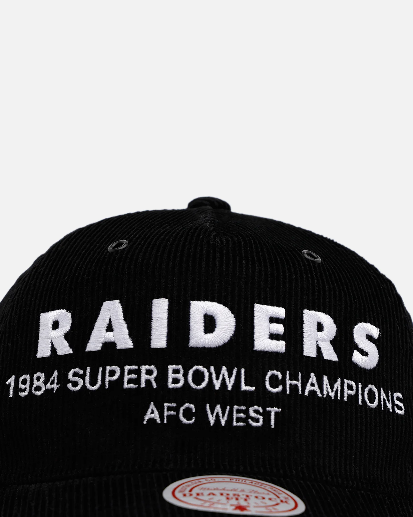 Mitchell & Ness Las Vegas Raiders 'Worldwide' Deadstock Corduroy Snapback Black - Image 6