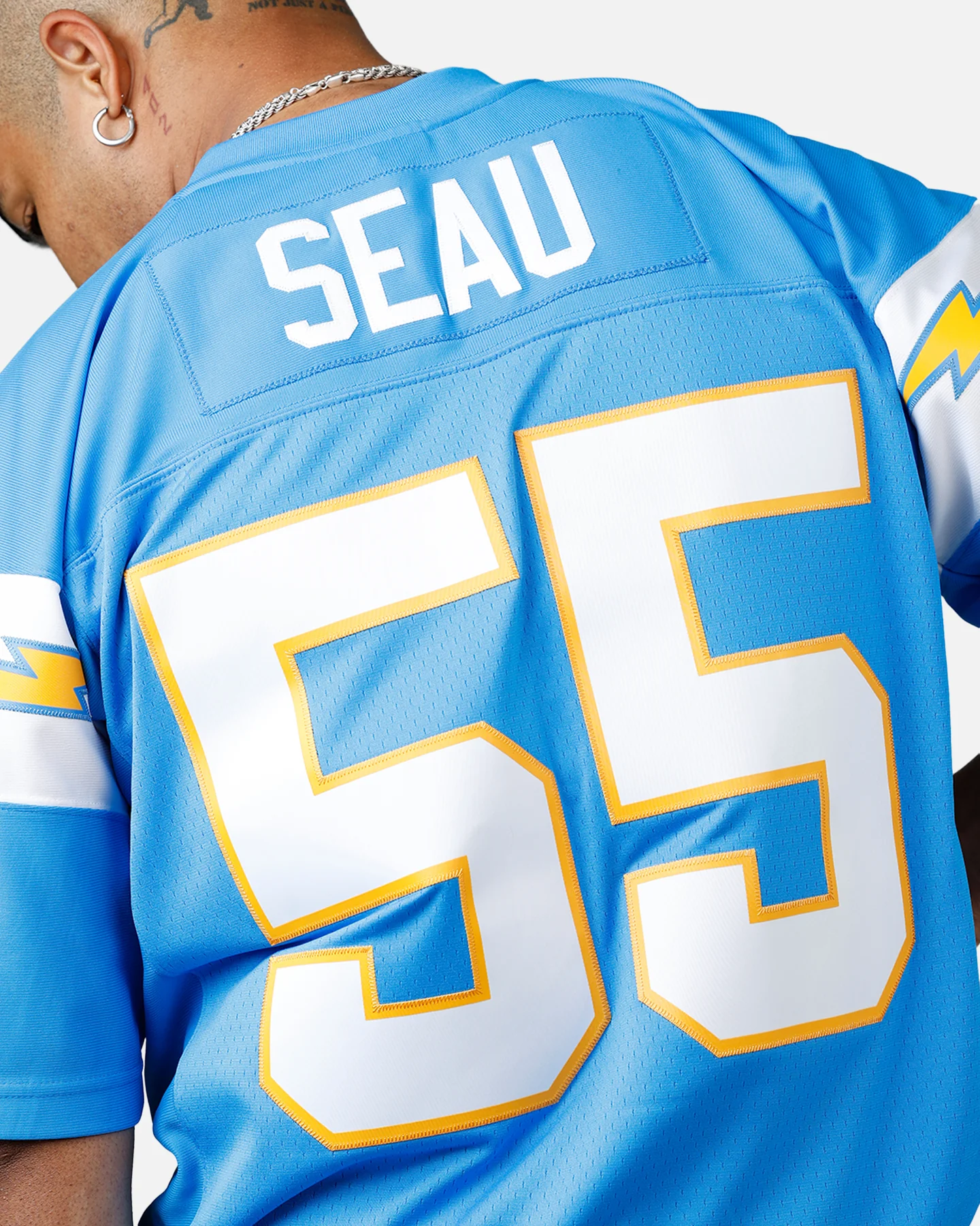 Mitchell & Ness Los Angeles Chargers Junior Seau #55 Legacy Jersey Powder Blue - Image 8