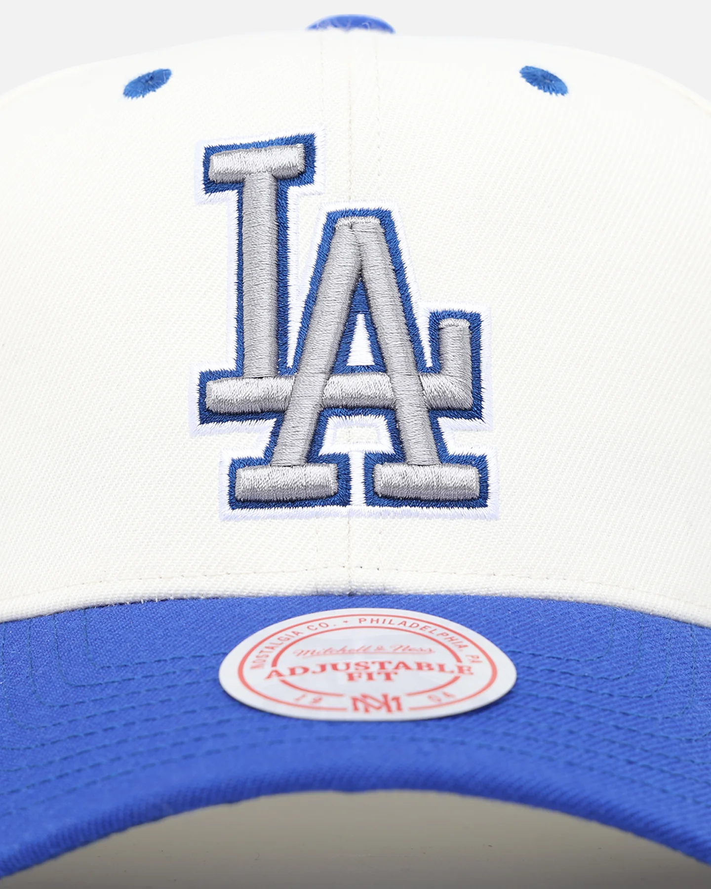 Mitchell & Ness Los Angeles Dodgers Go Team Go Snapback White Cream/Blue - Image 5