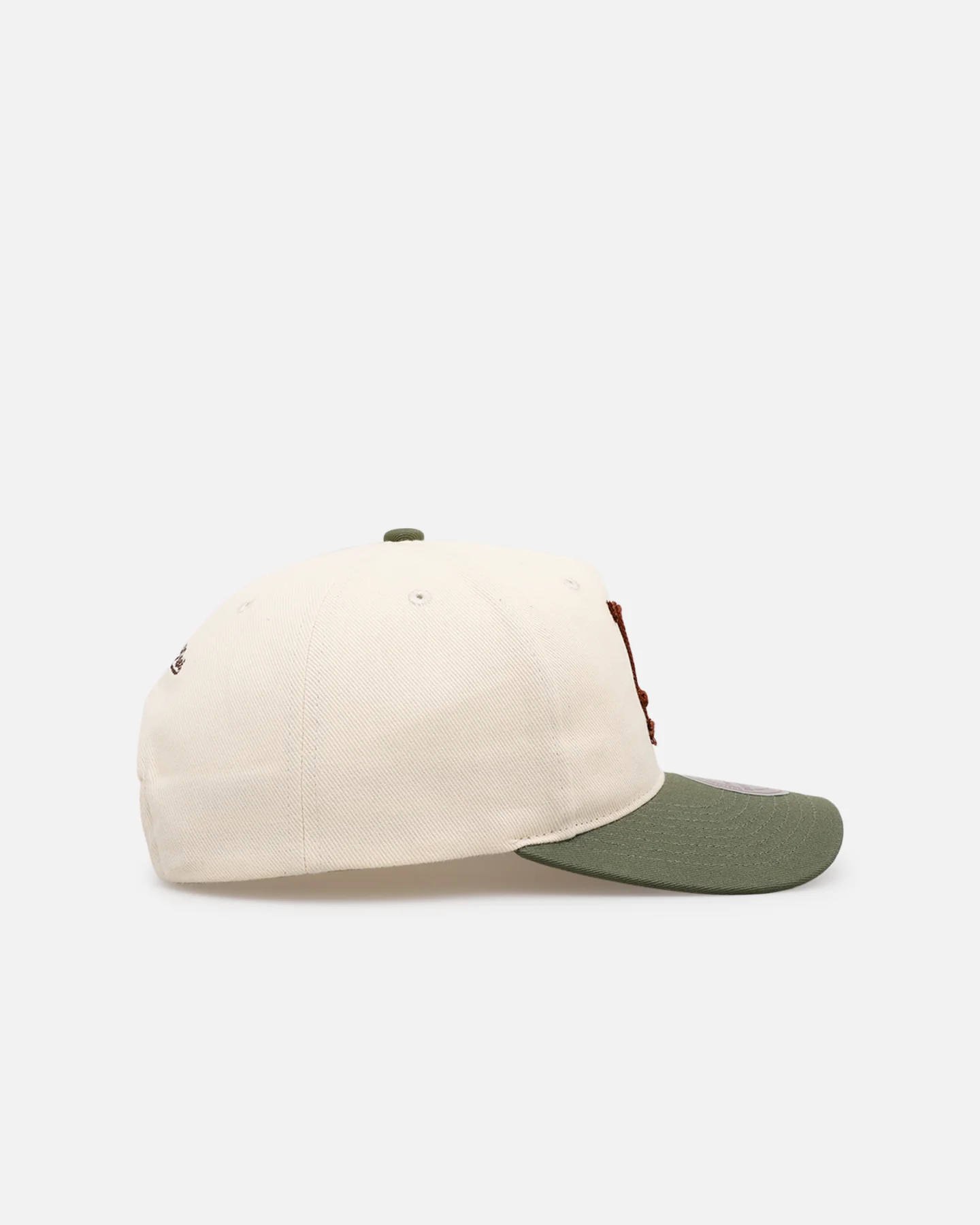 Mitchell & Ness Los Angeles Dodgers 'Hand Stitch' Deadstock Snapback Olive - Image 3