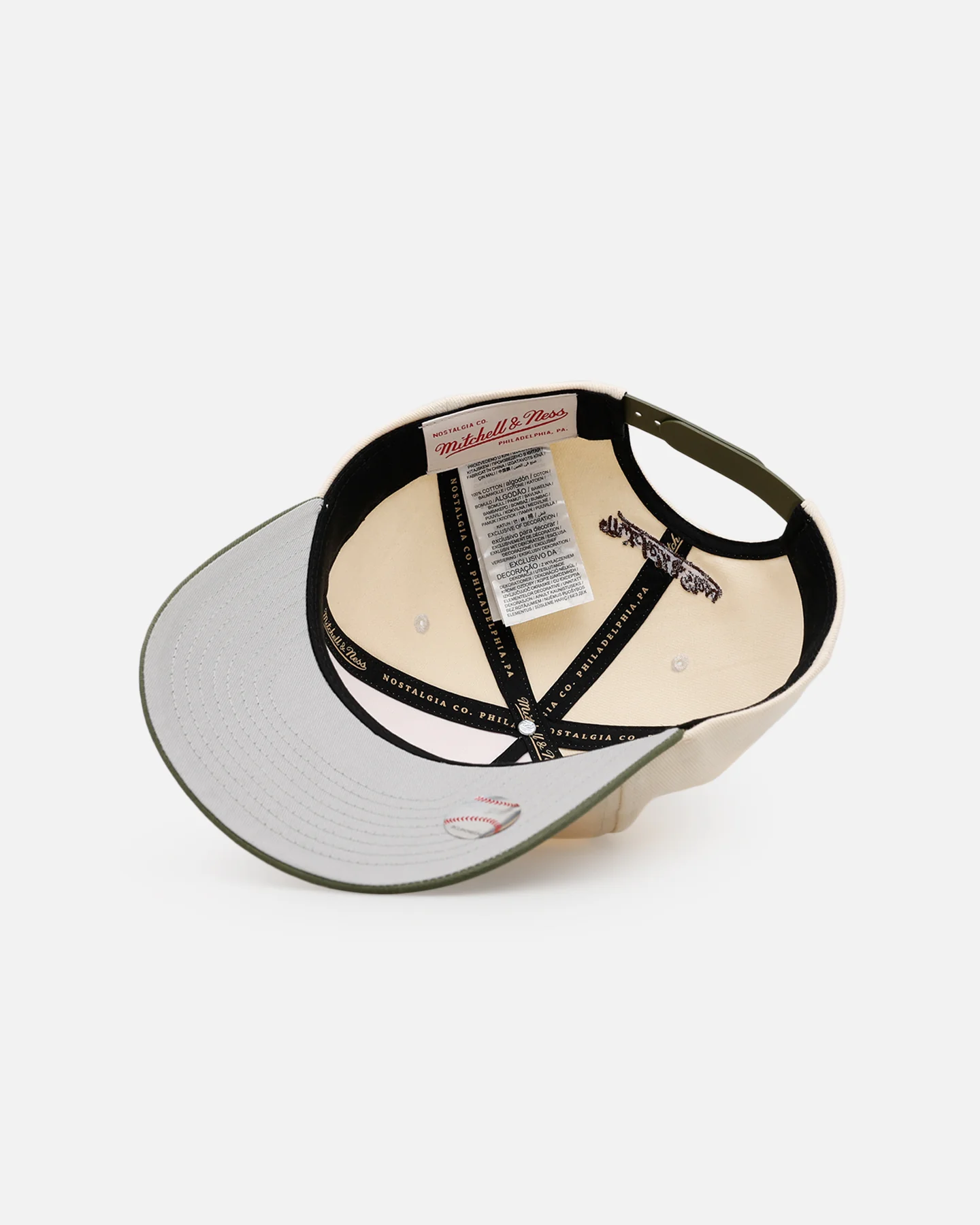 Mitchell & Ness Los Angeles Dodgers 'Hand Stitch' Deadstock Snapback Olive - Image 6