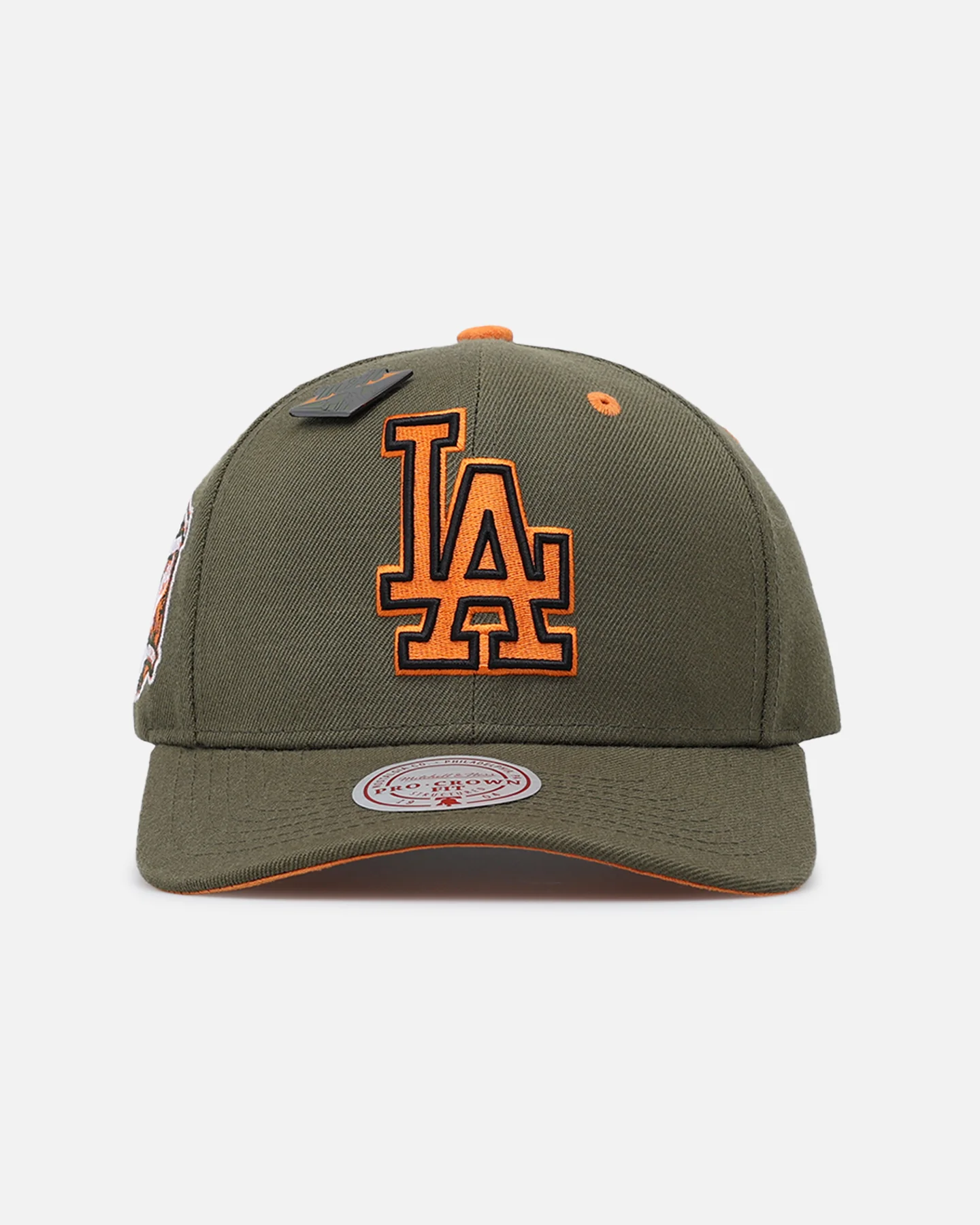 Mitchell & Ness Los Angeles Dodgers 'Harmony Of Hues' Pro Crown Snapback Olive/Orange - Image 2